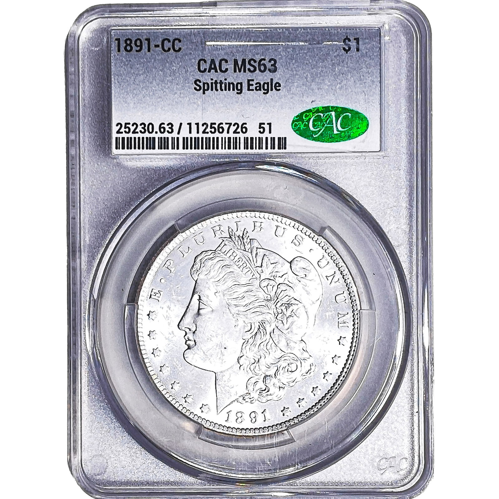 1891-CC Morgan Silver Dollar CAC MS63 Spitting Eagle (1 of 2)