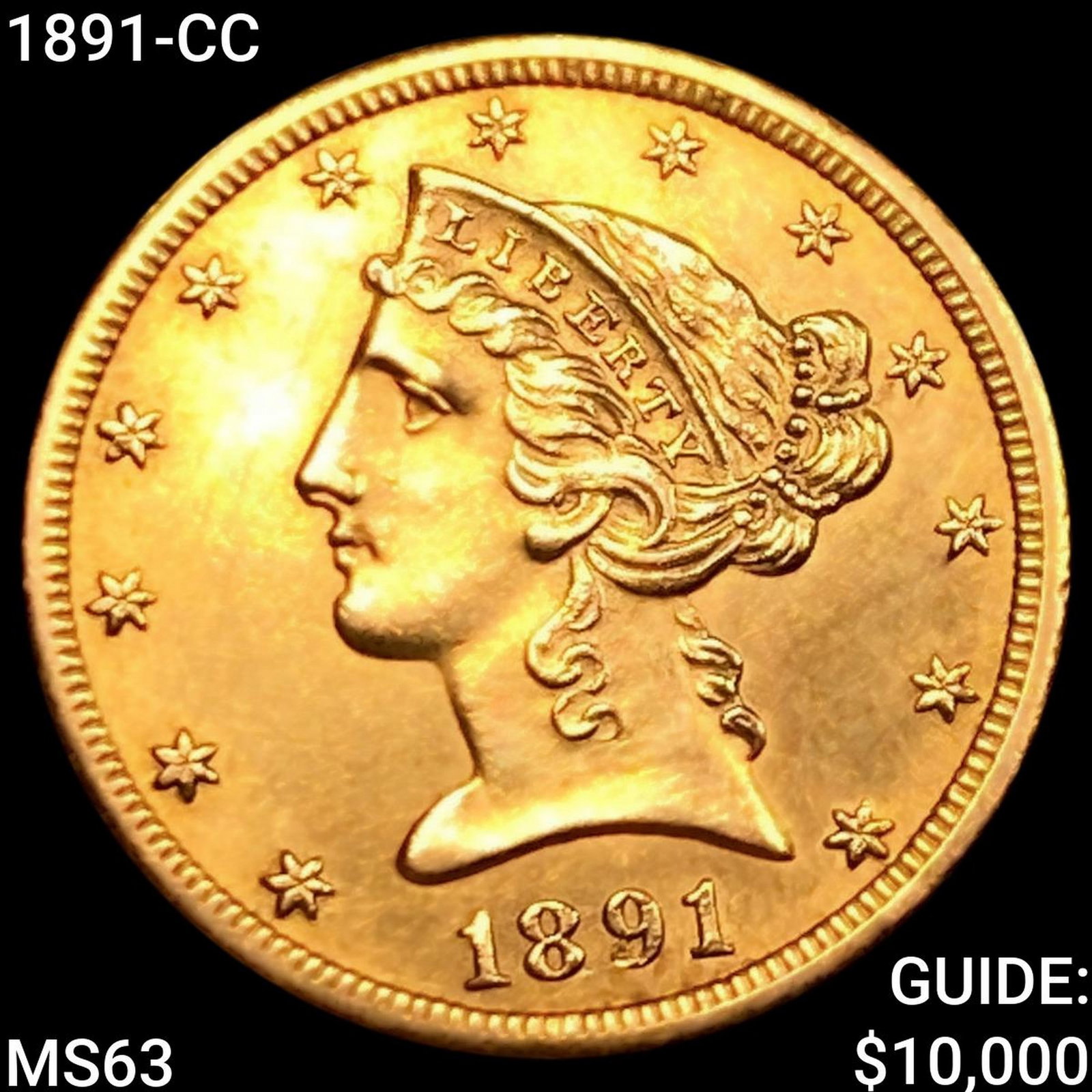 1891-CC $5 Gold Half Eagle CHOICE BU (1 of 2)