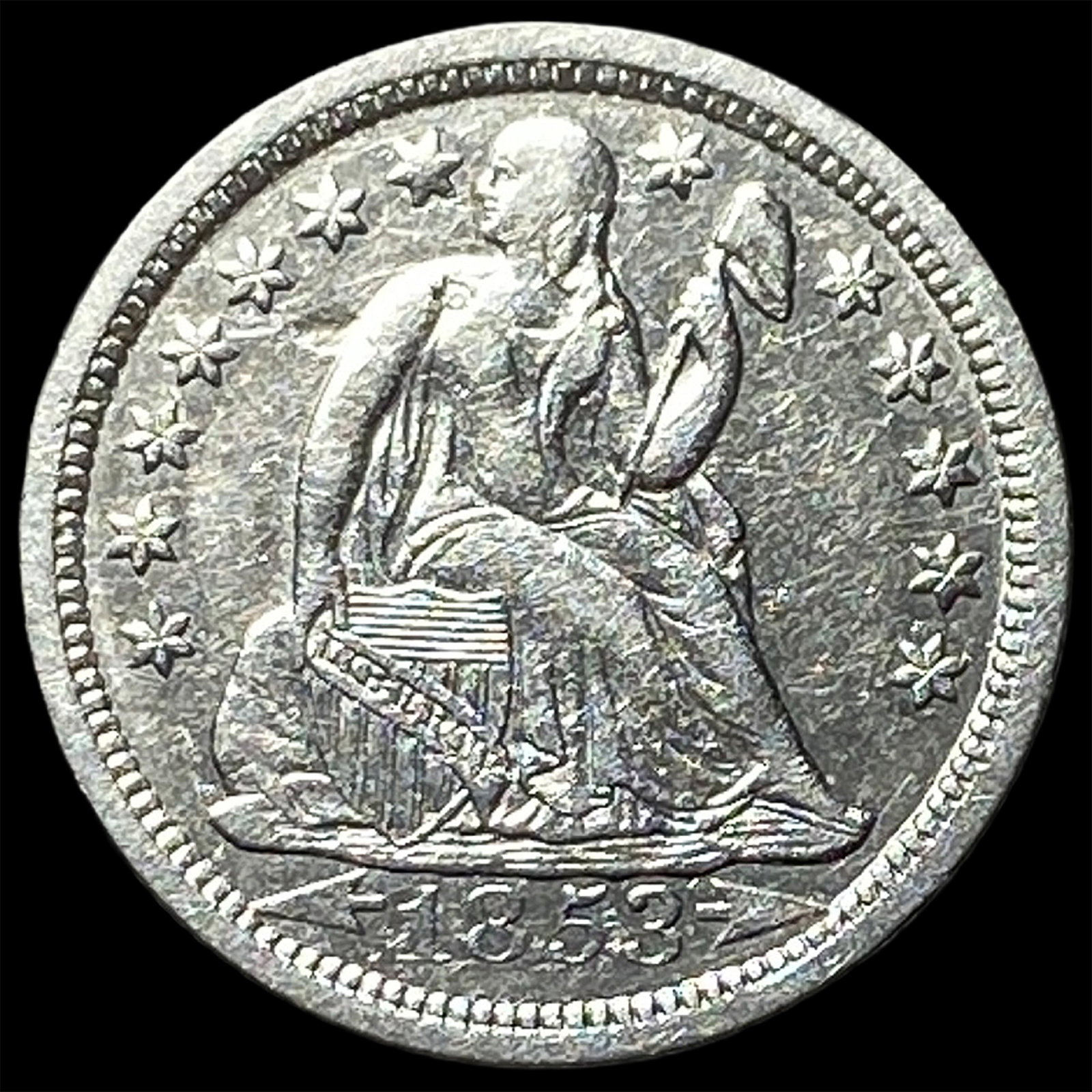 1853 Arrows Seated Liberty Dime CLOSELY UNCIRCULATED: 1853 Arrows Seated Liberty Dime CLOSELY UNCIRCULATED