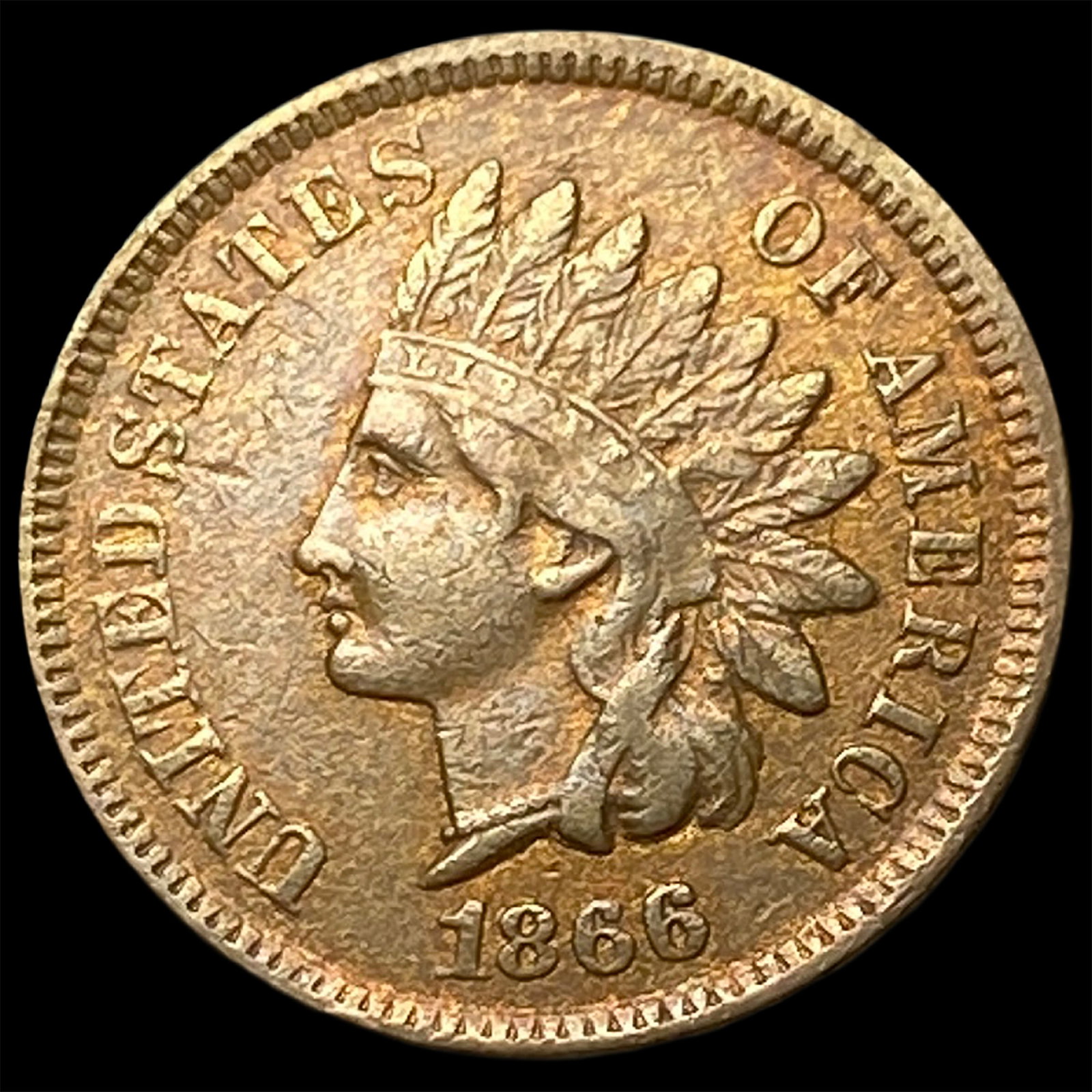 1866 Indian Head Cent NEARLY UNCIRCULATED (1 of 2)