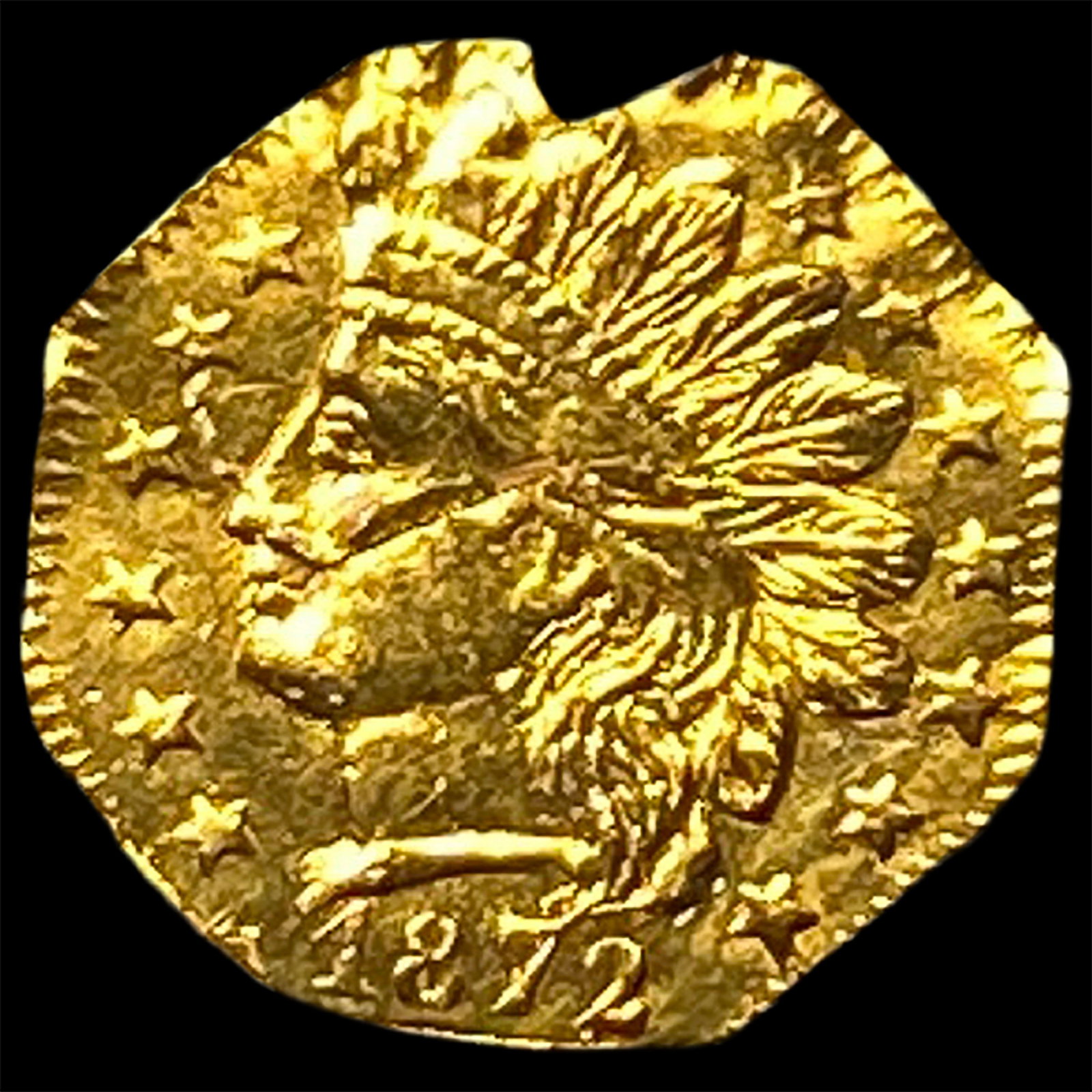 1872 California Gold 1/4 Dollar Token HIGH GRADE (1 of 2)