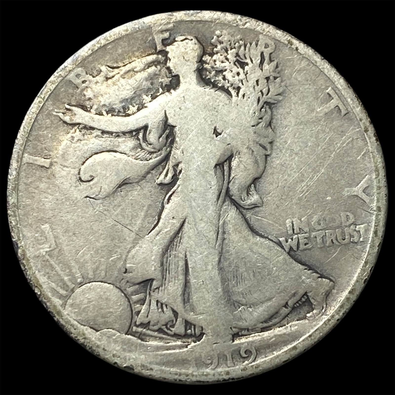 1919-D Silver Walking Liberty Half Dollar LIGHTLY CIRCULATED: 1919-D Silver Walking Liberty Half Dollar LIGHTLY CIRCULATED