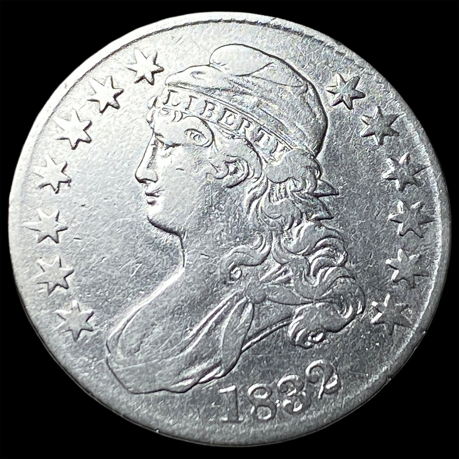 1832 Capped Bust Silver Half Dollar NEARLY UNCIRCULATED (1 of 2)