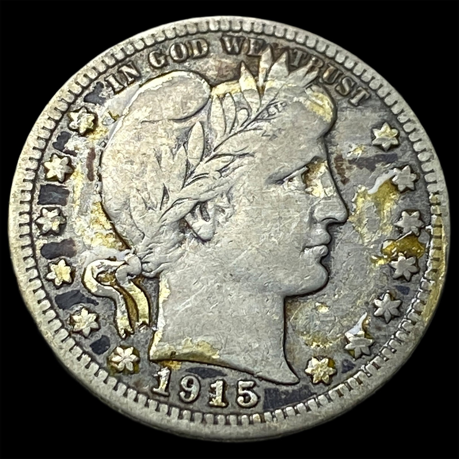 1915-S Silver Barber Quarter ABOUT UNCIRCULATED (1 of 2)