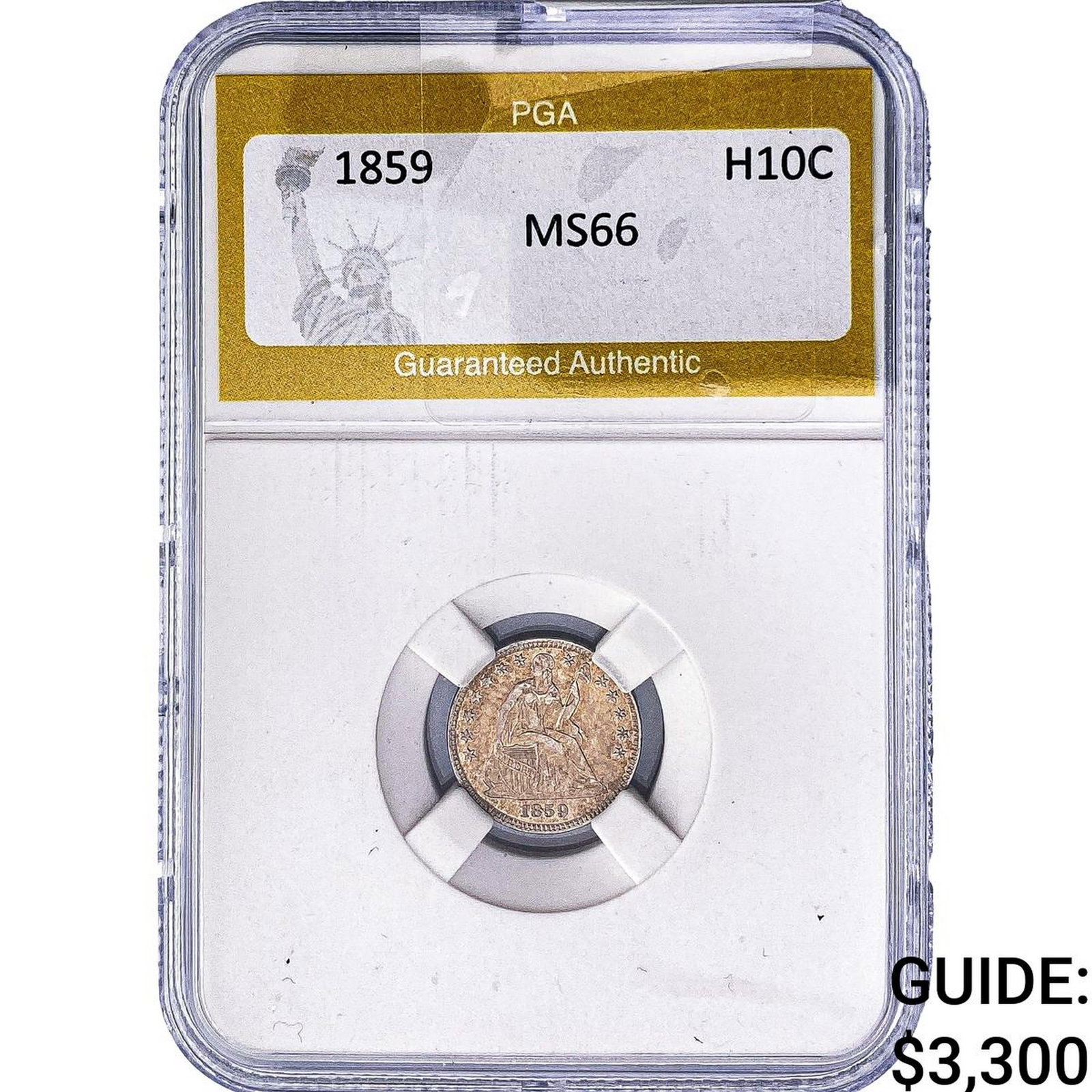 1859 Seated Liberty Half Dime PGA MS66: 1859 Seated Liberty Half Dime PGA MS66