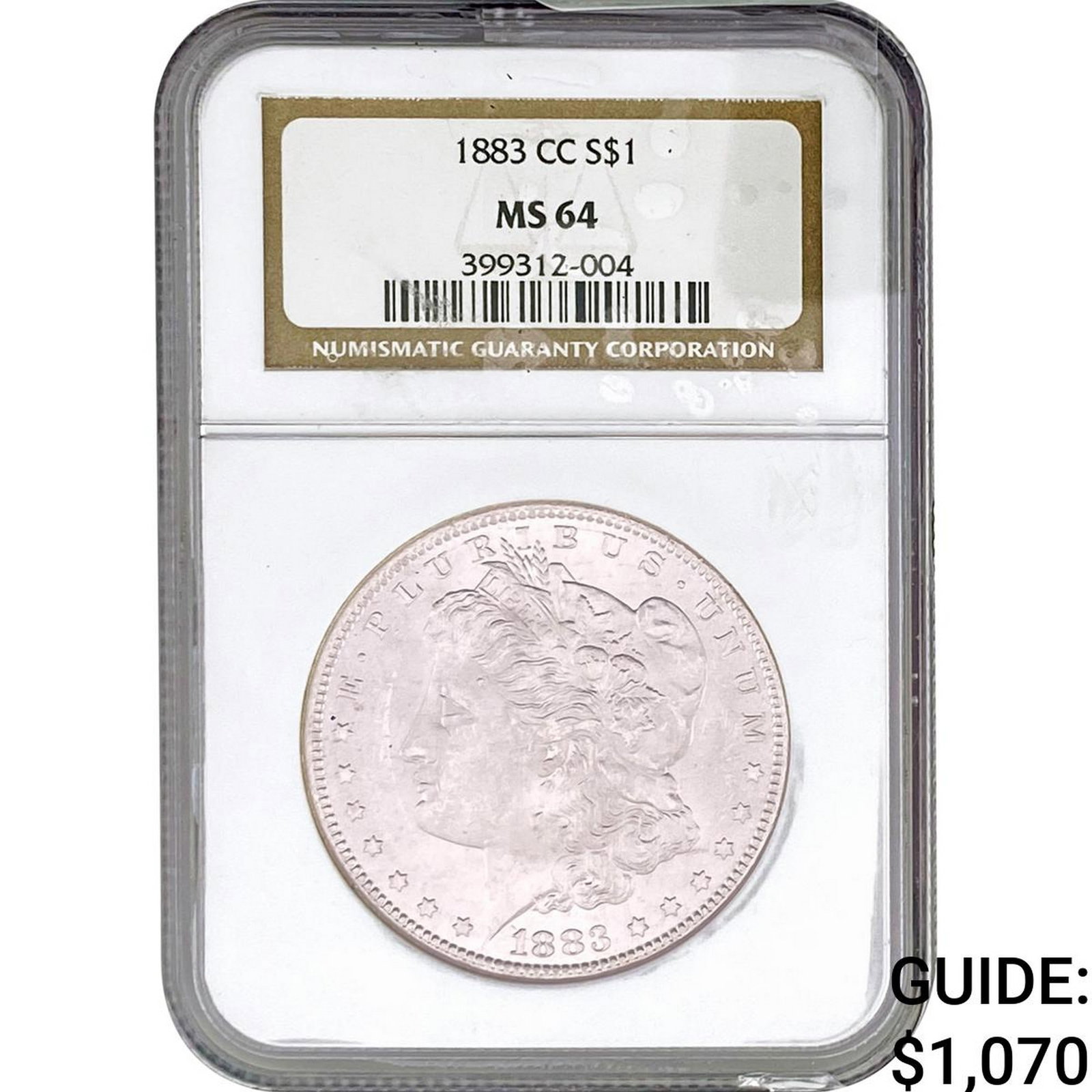 1883-CC Morgan Silver Dollar NGC MS64: 1883-CC Morgan Silver Dollar NGC MS64