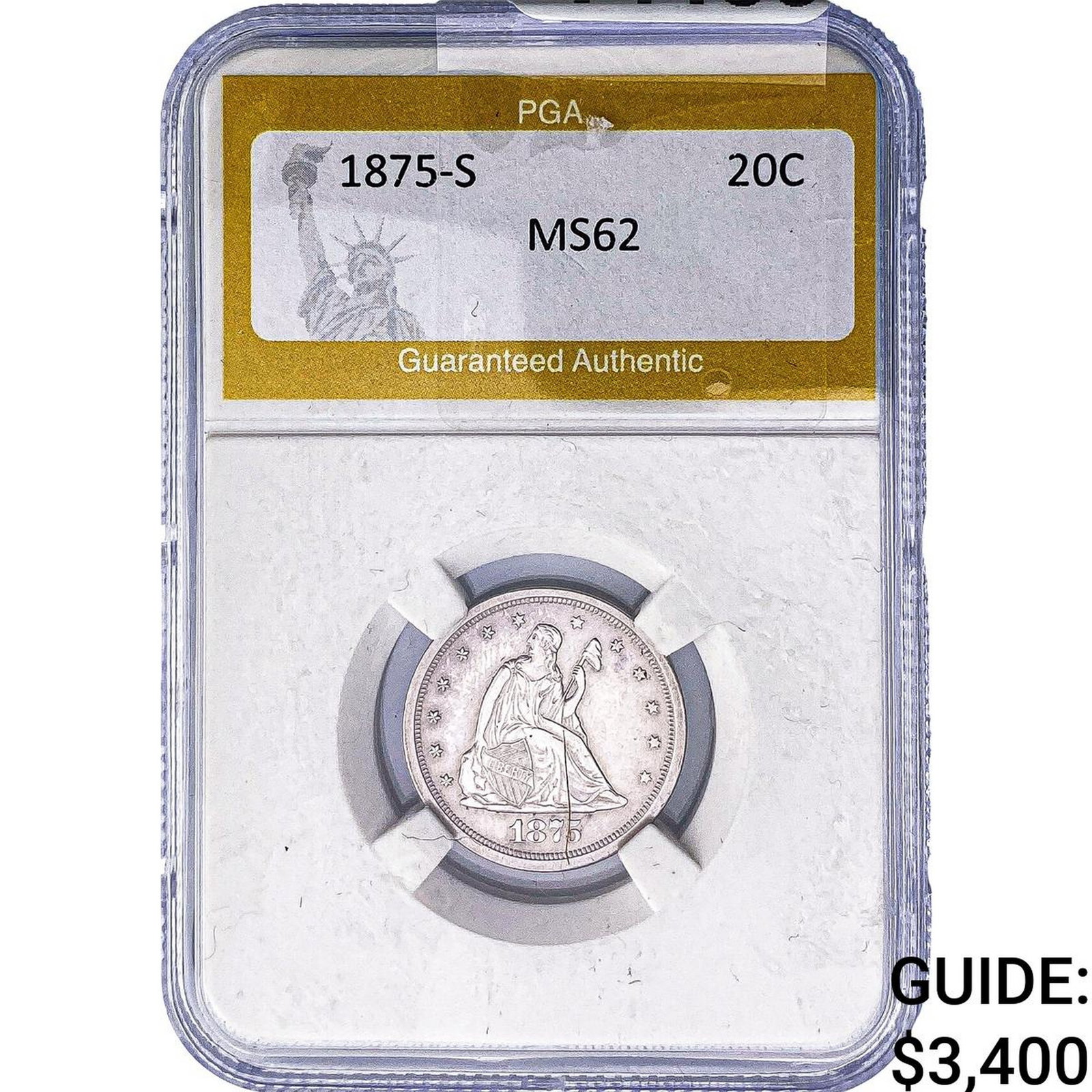 1875-S Twenty Cent Piece PGA MS62 (1 of 2)