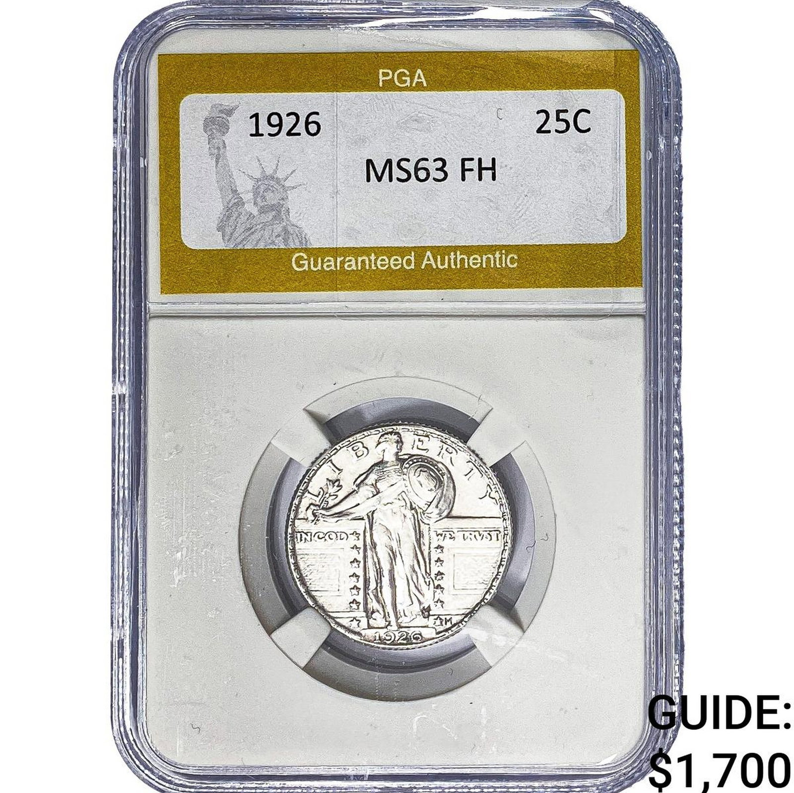 1926 Standing Liberty Quarter PGA MS63 FH: 1926 Standing Liberty Quarter PGA MS63 FH