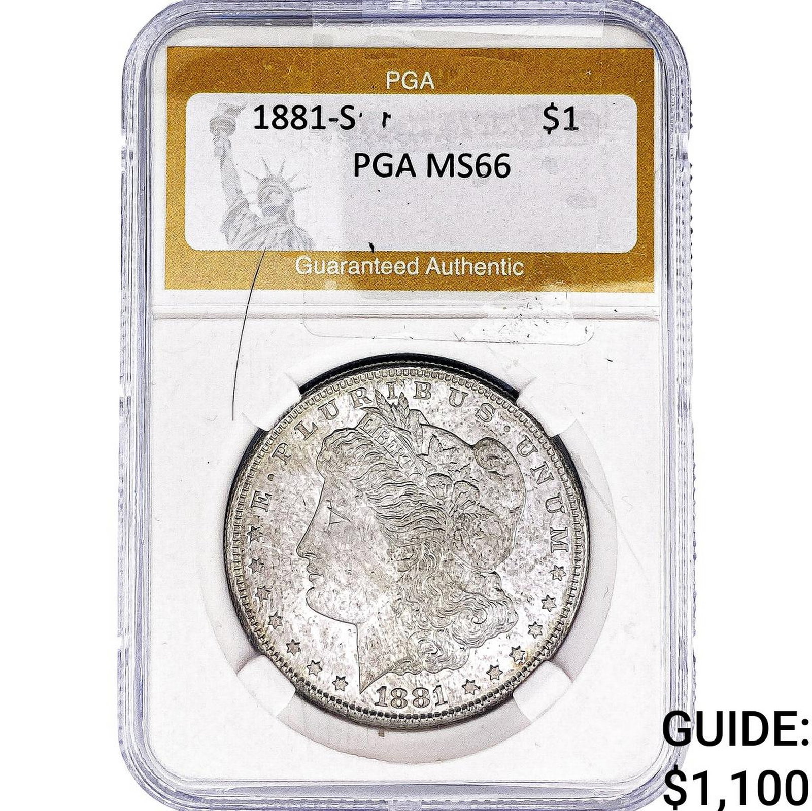 1881-S Morgan Silver Dollar PGA MS66: 1881-S Morgan Silver Dollar PGA MS66