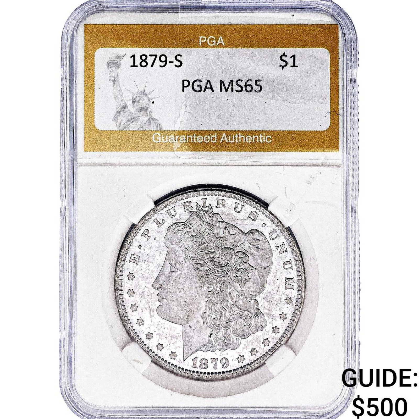 1879-S Morgan Silver Dollar PGA MS65: 1879-S Morgan Silver Dollar PGA MS65