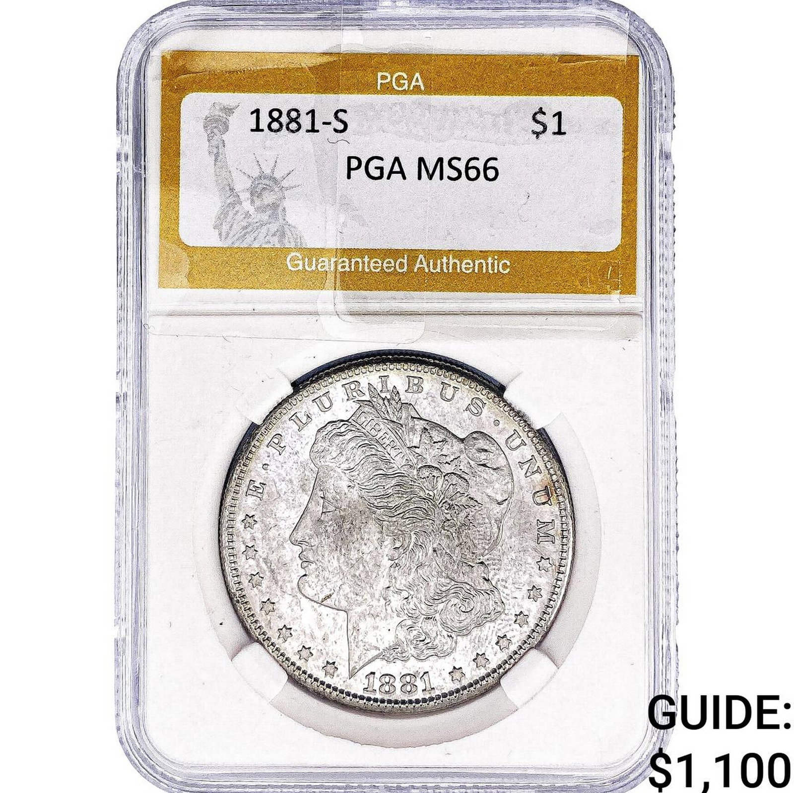 1881-S Morgan Silver Dollar PGA MS66: 1881-S Morgan Silver Dollar PGA MS66