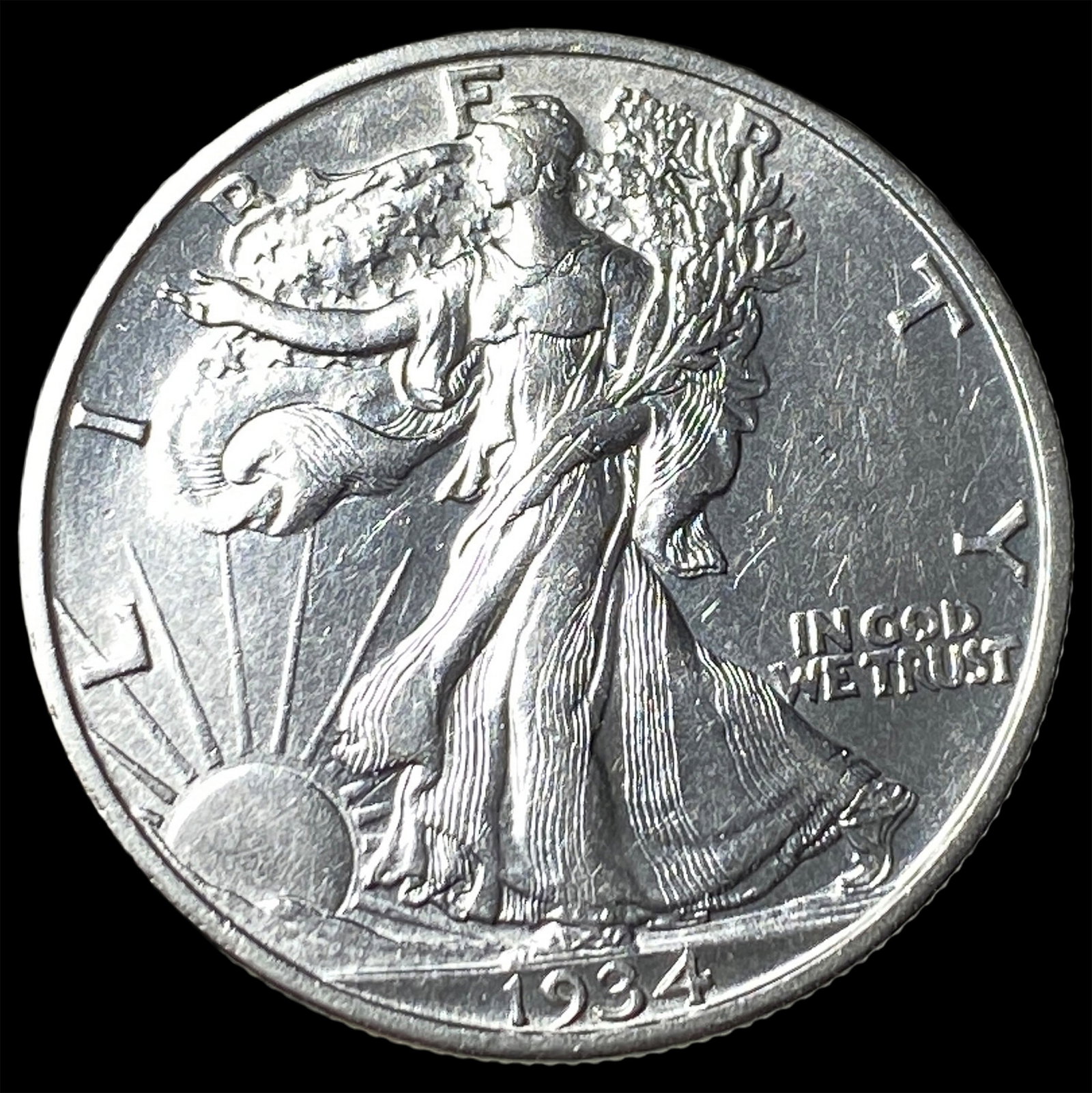 1934-S Silver Walking Liberty Half Dollar CHOICE AU (1 of 2)