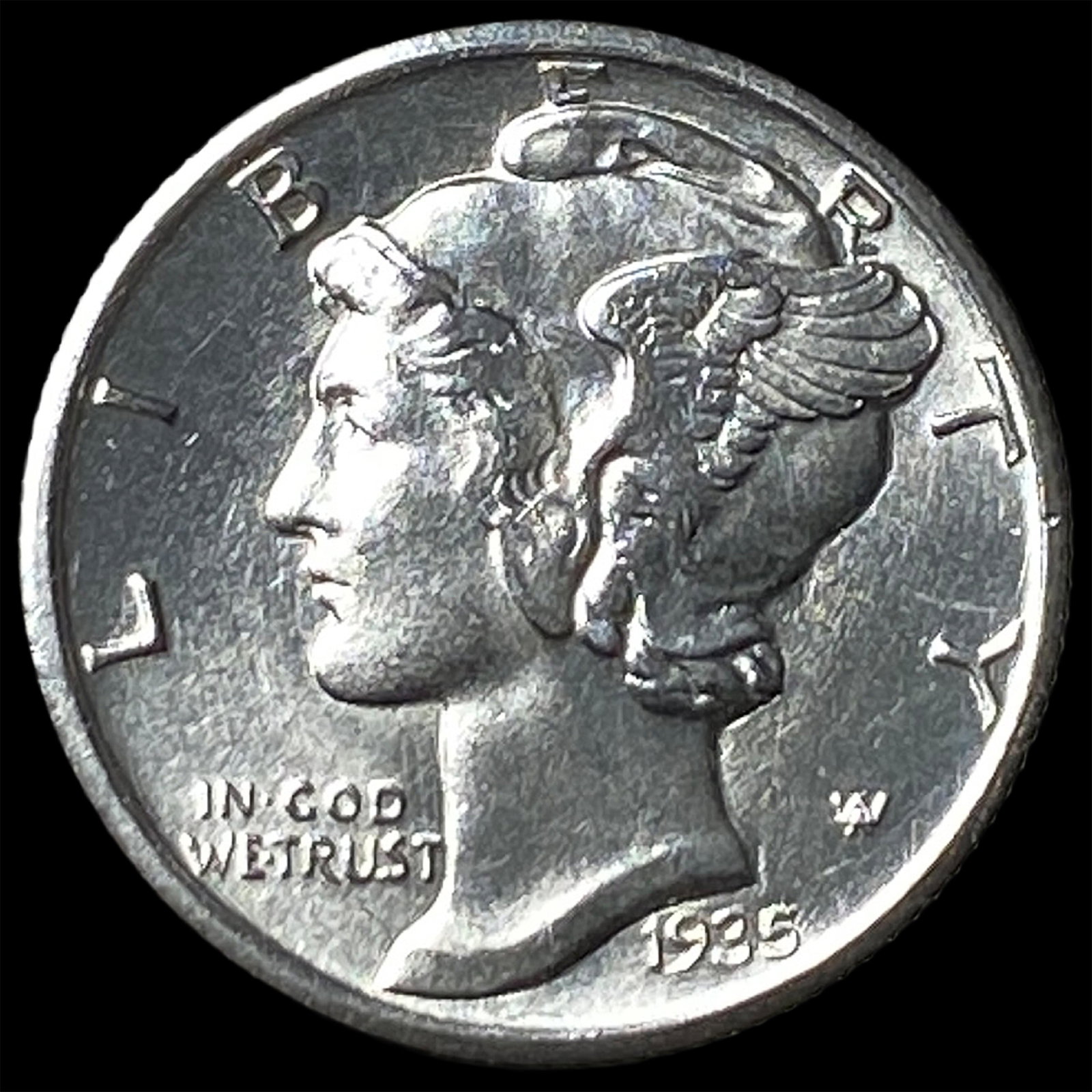 1935-S Silver Mercury Dime CHOICE BU (1 of 2)