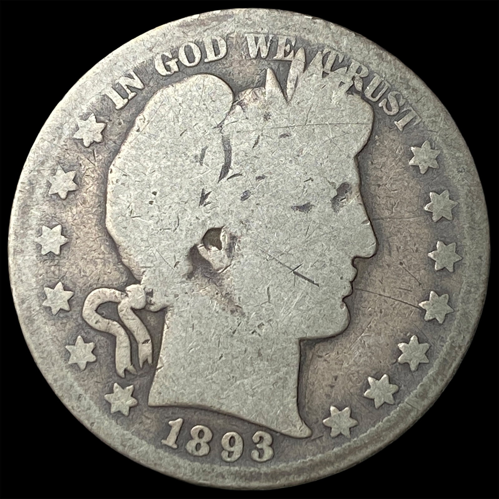 1893-S Silver Barber Half Dollar LIGHTLY CIRCULATED (1 of 2)