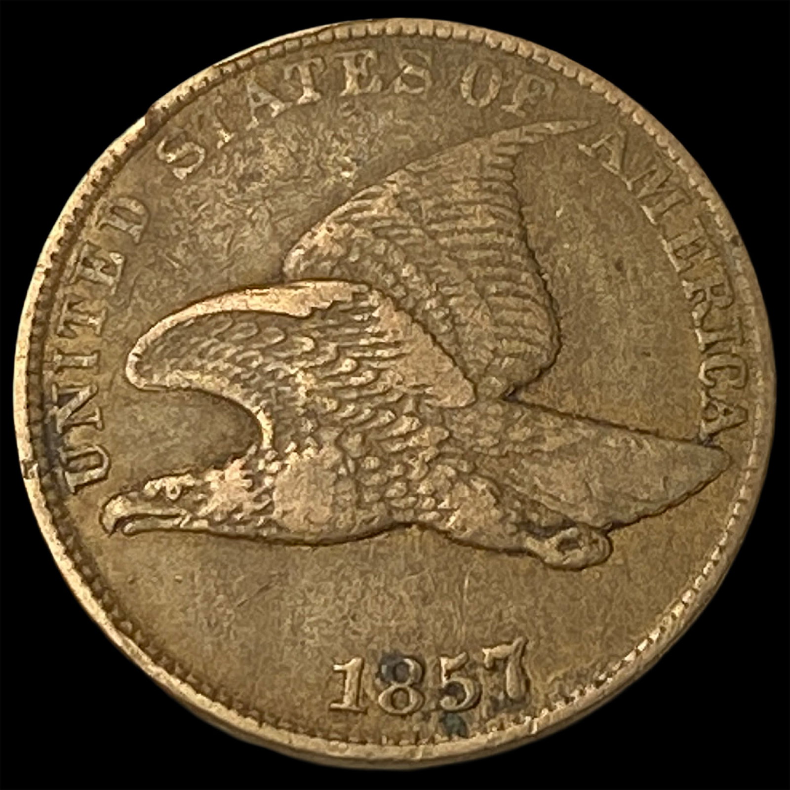 1857 Flying Eagle Cent NEARLY UNCIRCULATED (1 of 2)