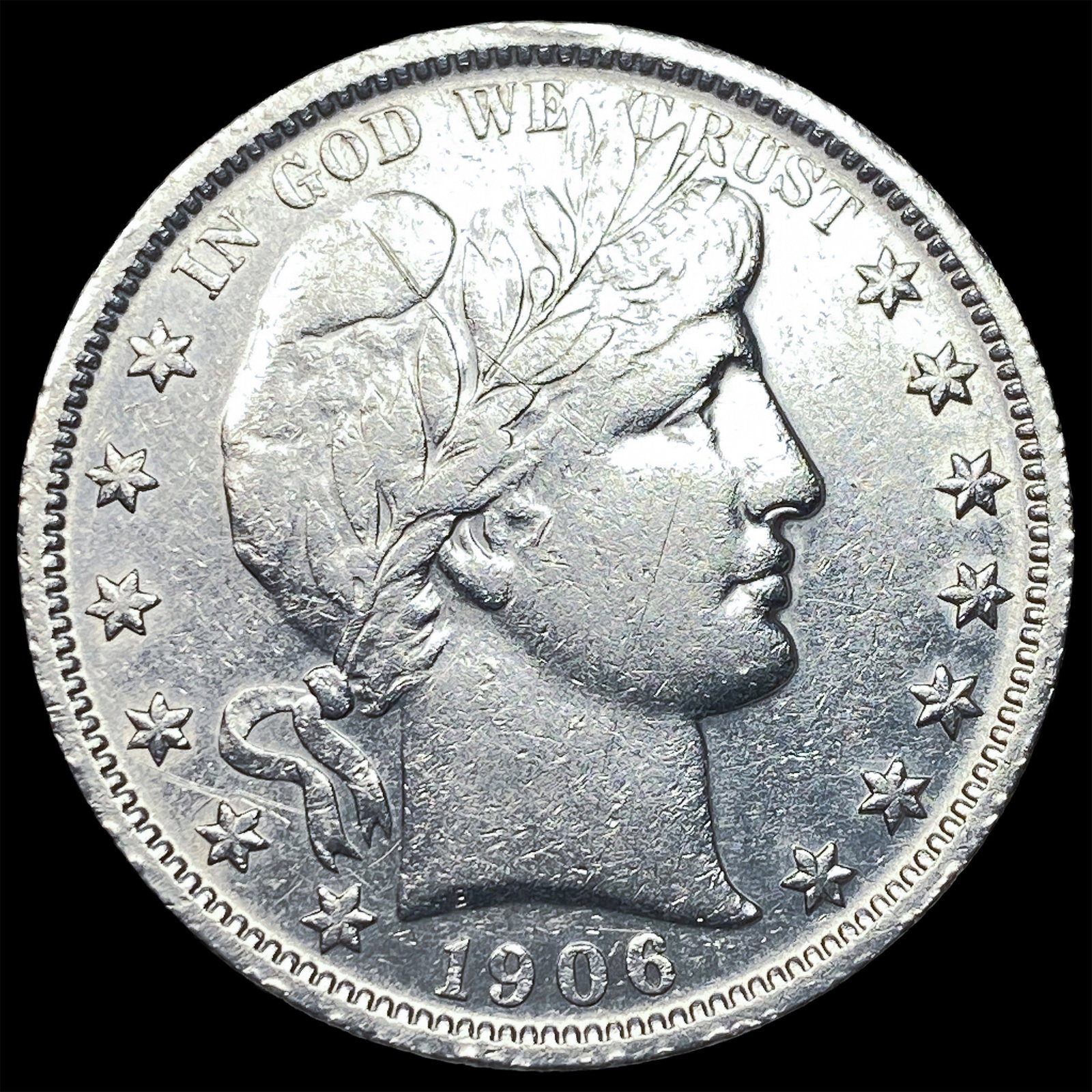 1906-O Silver Barber Half Dollar NEARLY UNCIRCULATED (1 of 2)
