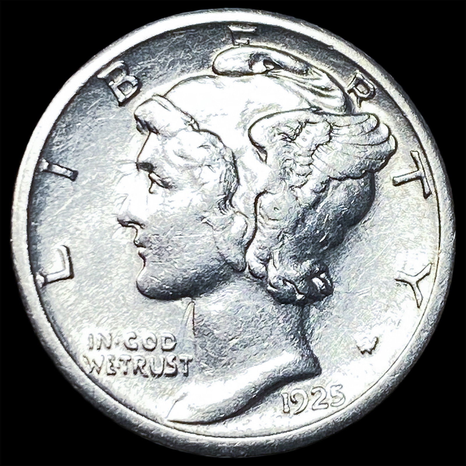 1925-S Silver Mercury Dime CLOSELY UNCIRCULATED (1 of 2)