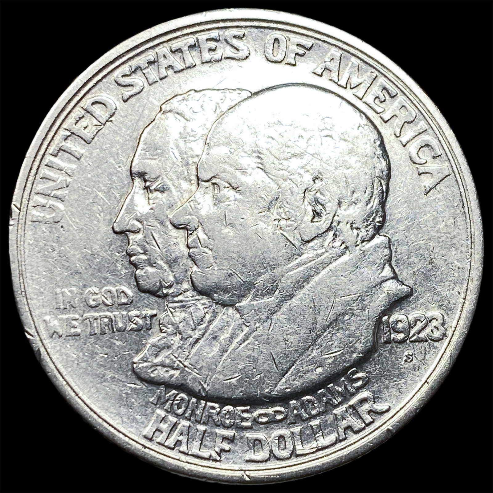 1923-S Silver Monroe Doctrine Half Dollar NEARLY UNCIRCULATED (1 of 2)