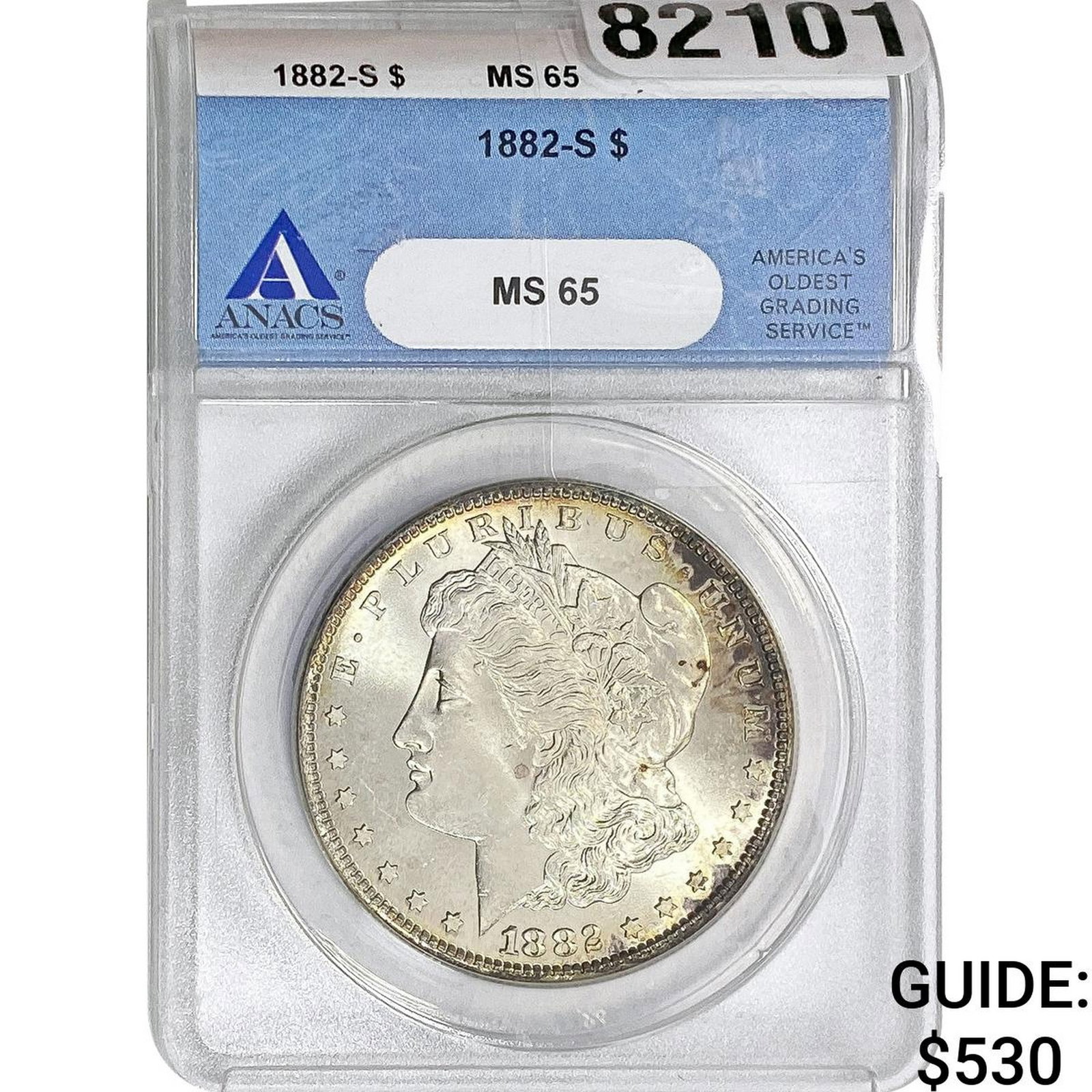 1882-S Morgan Silver Dollar ANACS MS65: 1882-S Morgan Silver Dollar ANACS MS65