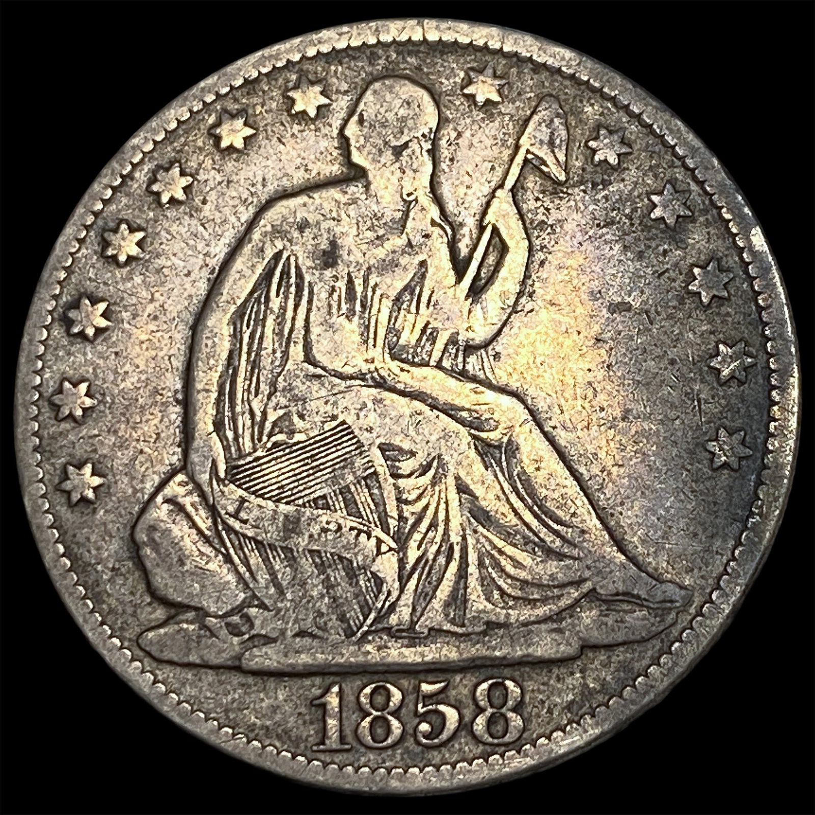 1858-O Silver Half Dollar NEARLY UNCIRCULATED: 1858-O Silver Half Dollar NEARLY UNCIRCULATED