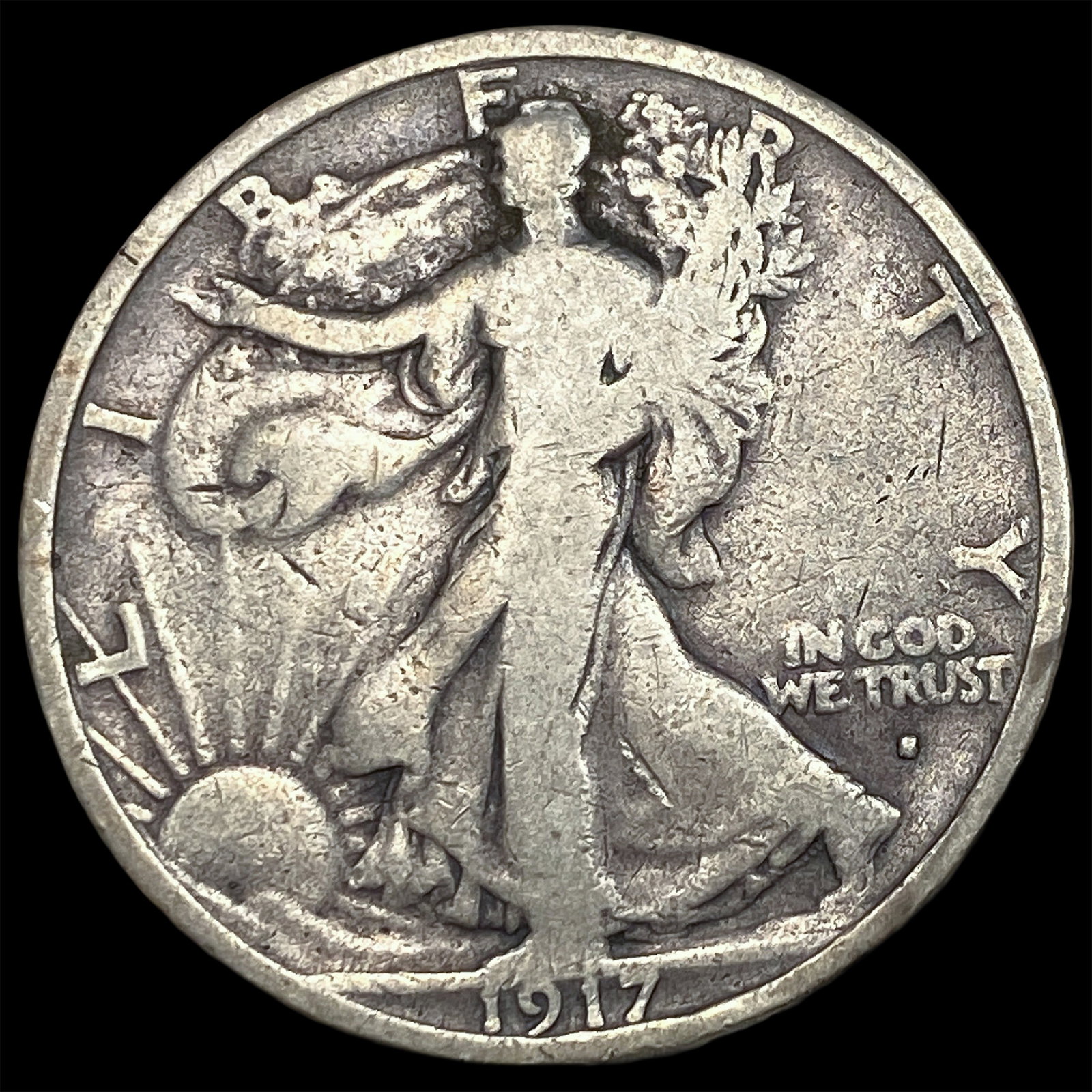 1917-S Silver Walking Liberty Half Dollar LIGHTLY CIRCULATED: 1917-S Silver Walking Liberty Half Dollar LIGHTLY CIRCULATED