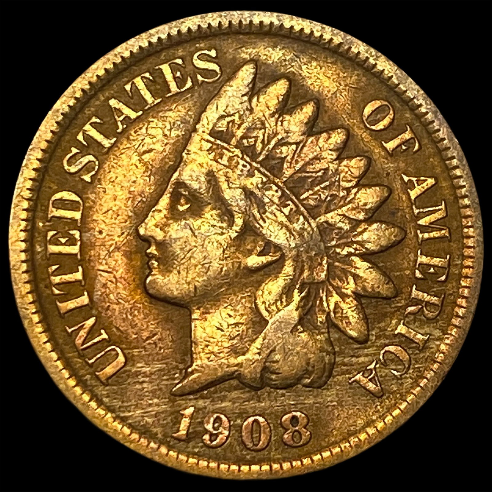 1908-S Indian Head Cent LIGHTLY CIRCULATED (1 of 2)