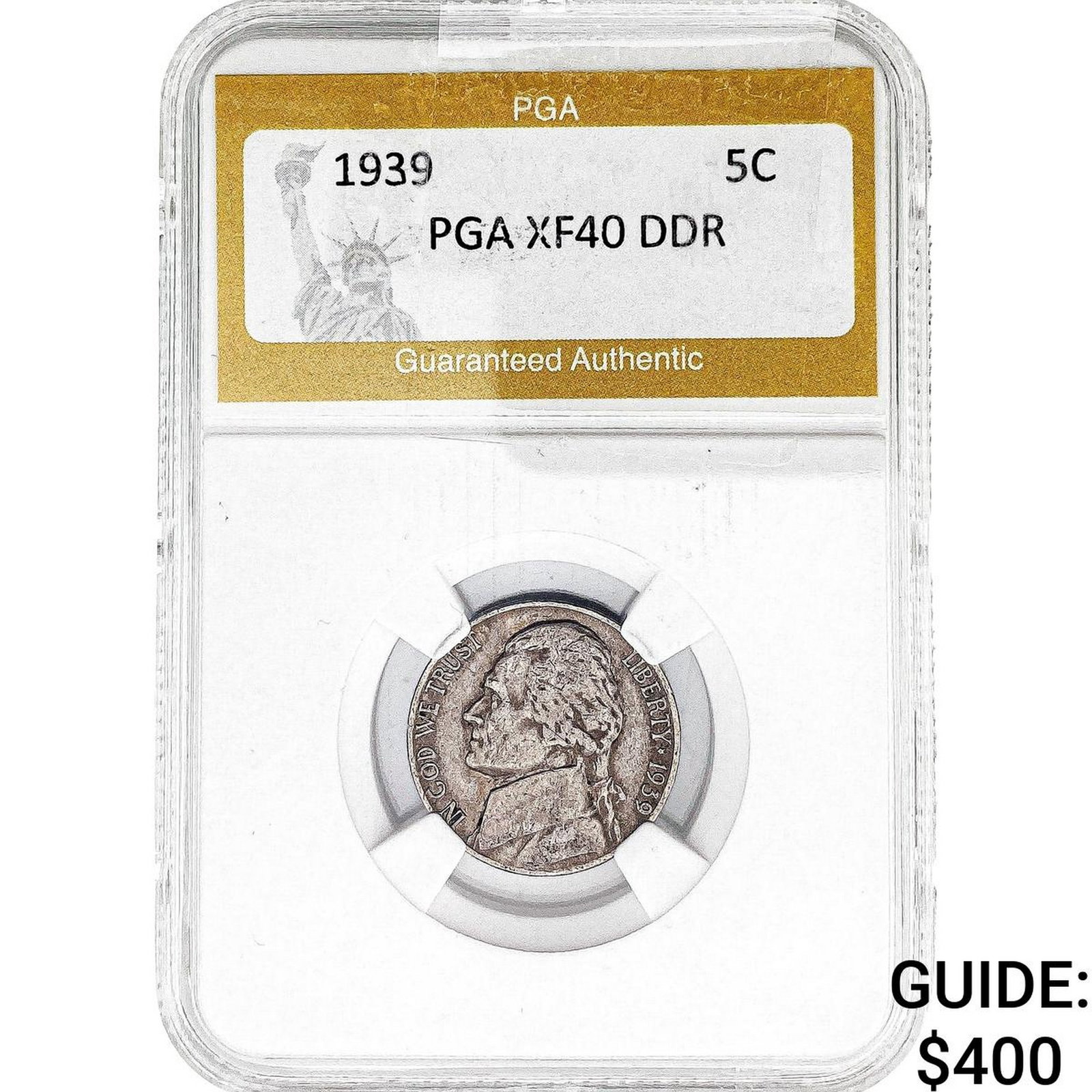1939 Jefferson Nickel PGA XF40 DDR (1 of 2)