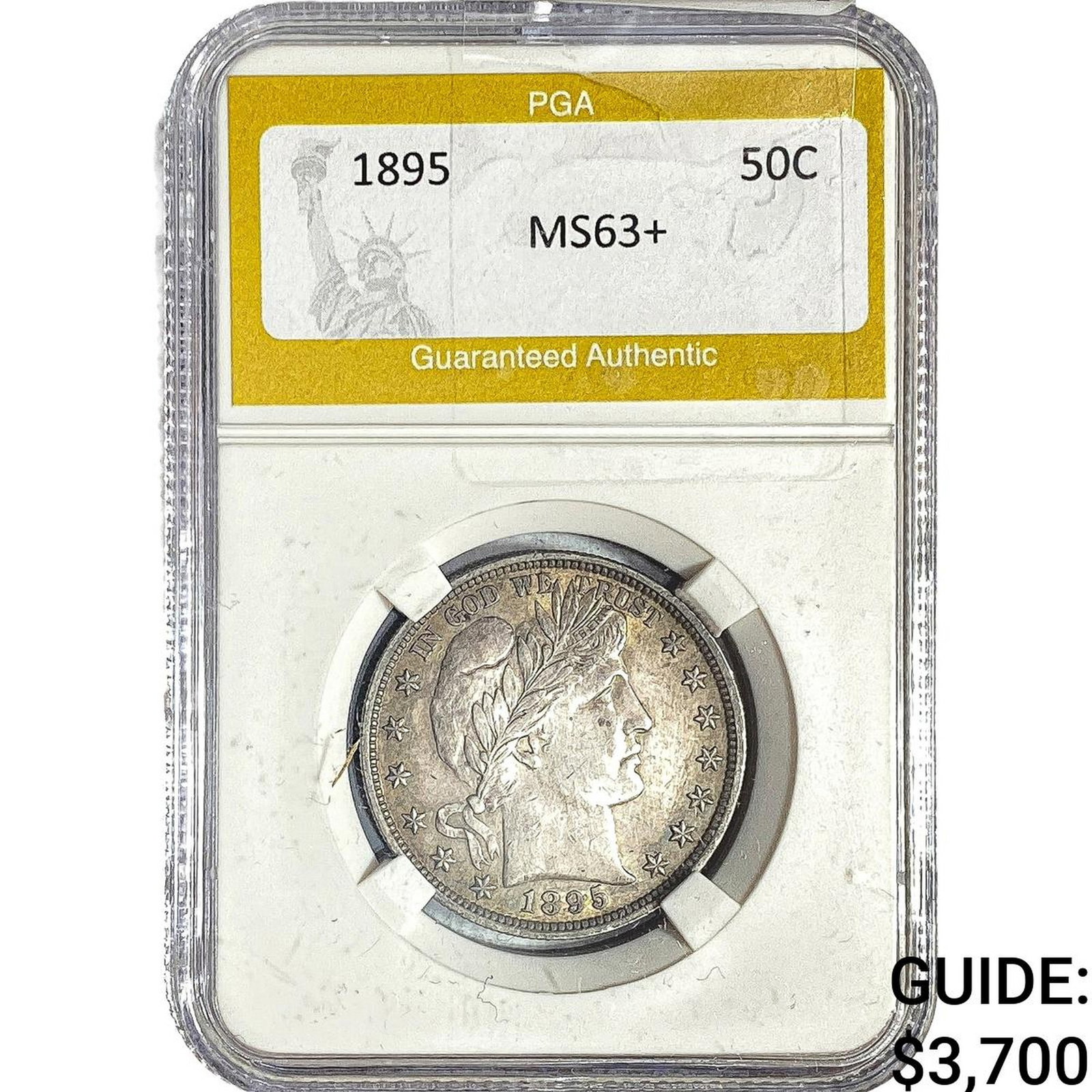 1895 Barber Half Dollar PGA MS63+: 1895 Barber Half Dollar PGA MS63+