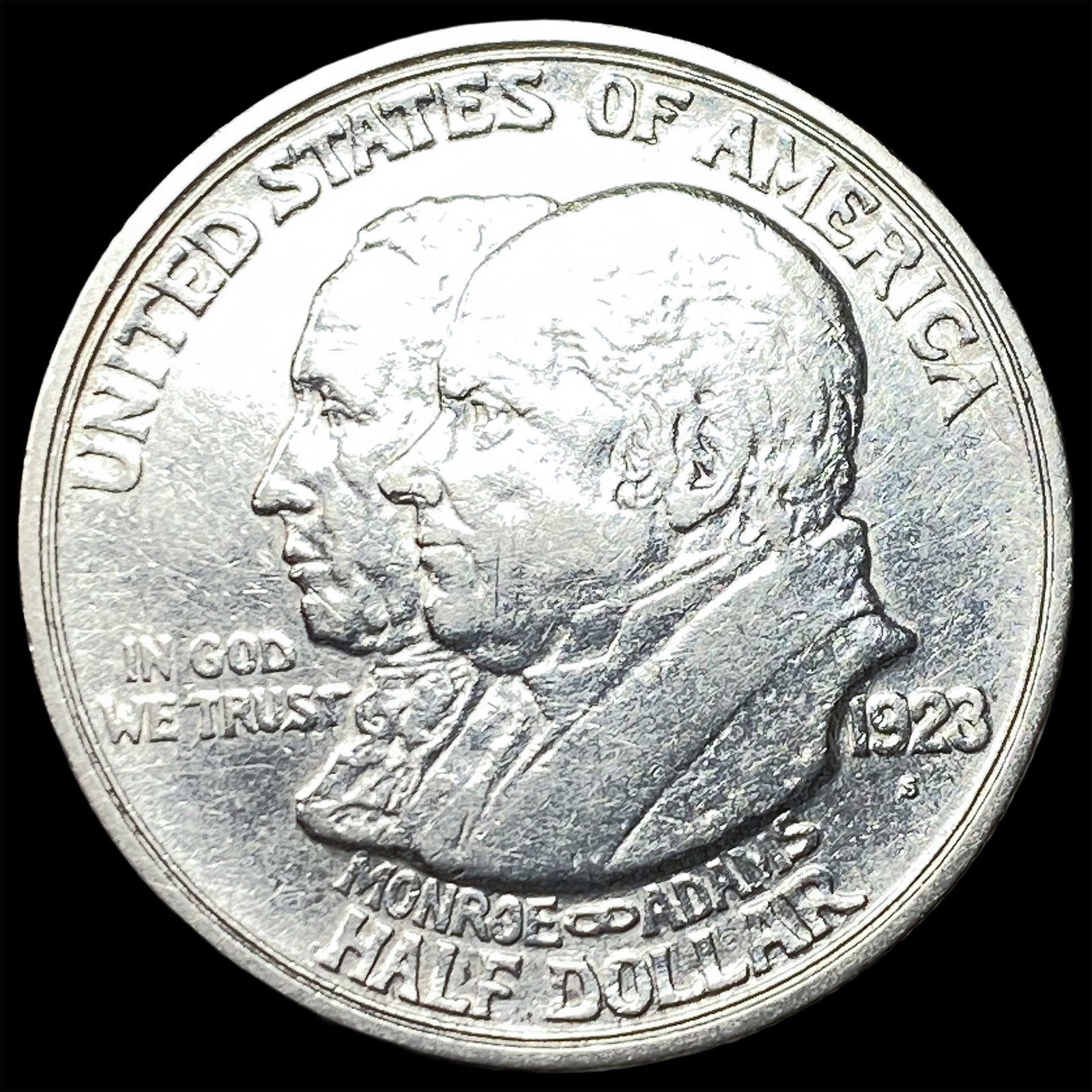 1923-S Silver Monroe Doctrine Centennial Half Dollar NEARLY UNCIRCULATED (1 of 2)