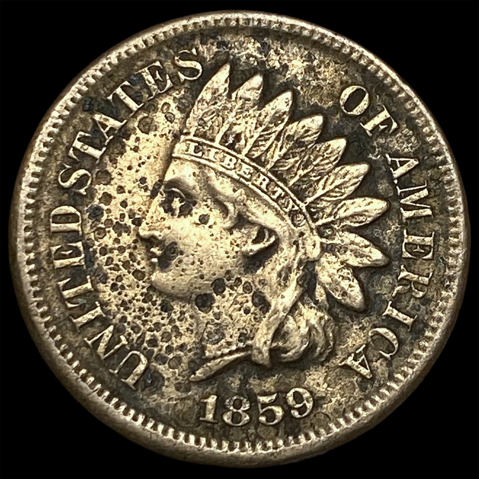 1859 Copper-Nickel Indian Head Cent CLOSELY UNCIRCULATED: 1859 Copper-Nickel Indian Head Cent CLOSELY UNCIRCULATED