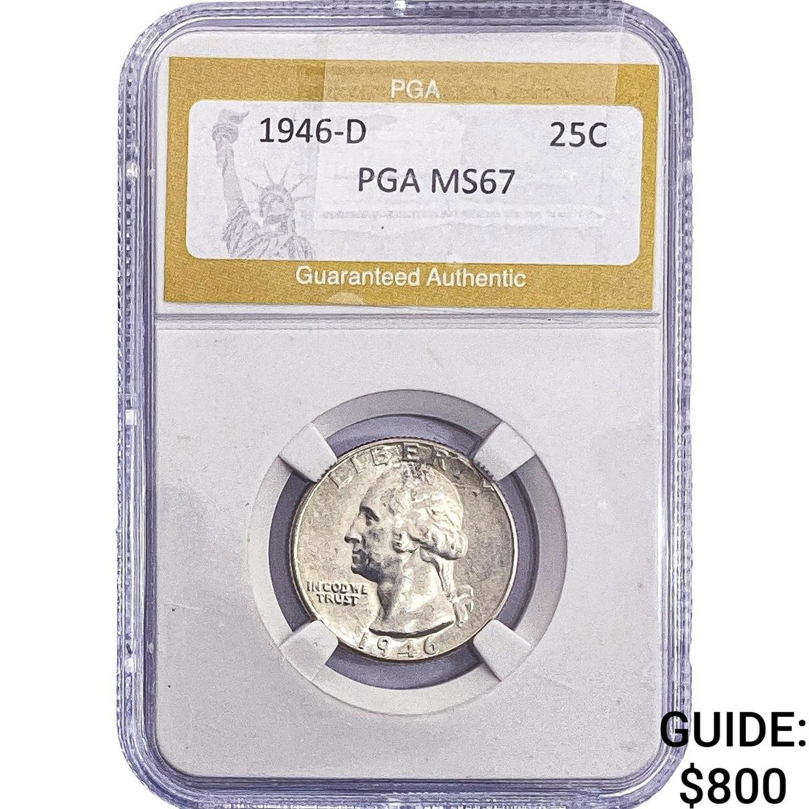 1946-D Washington Silver Quarter PGA MS67: 1946-D Washington Silver Quarter PGA MS67