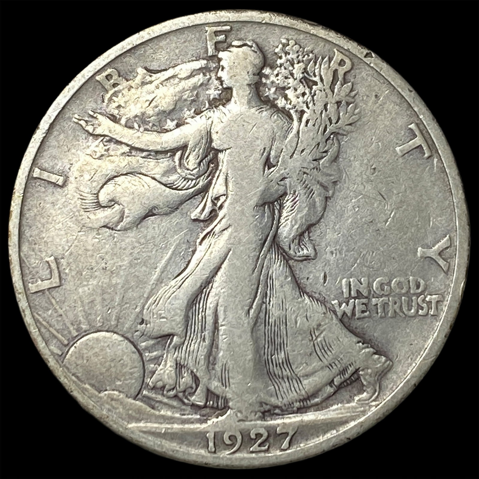 1927-S Silver Half Dollar ABOUT UNCIRCULATED: 1927-S Silver Half Dollar ABOUT UNCIRCULATED