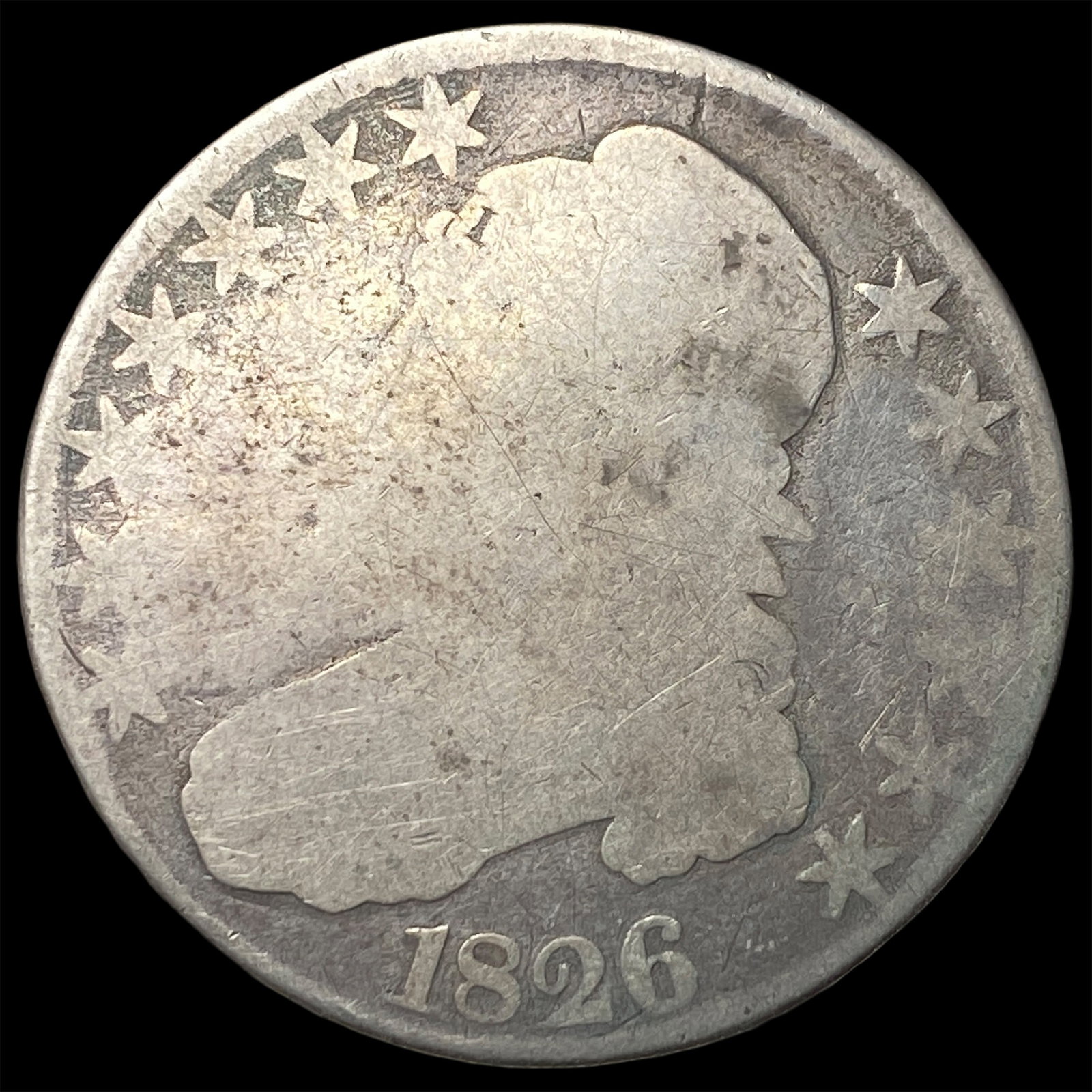 1826 Capped Bust Half Dollar NICELY CIRCULATED: 1826 Capped Bust Half Dollar NICELY CIRCULATED
