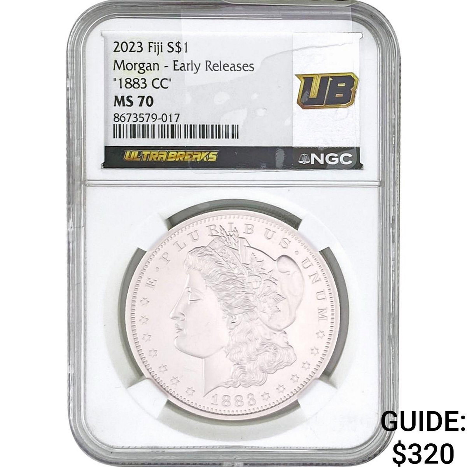 1883-CC Morgan Silver Dollar NGC MS70 2023 Fiji (1 of 2)