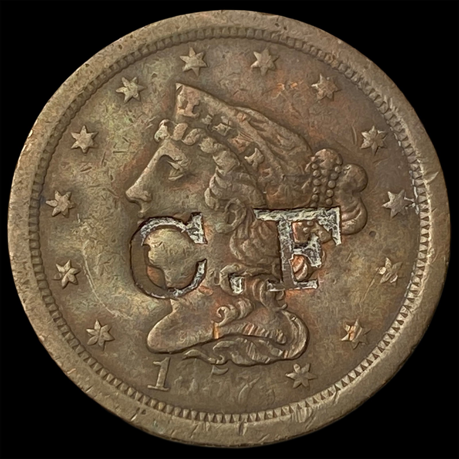 1851 Braided Hair Half Cent HIGH GRADE (1 of 2)