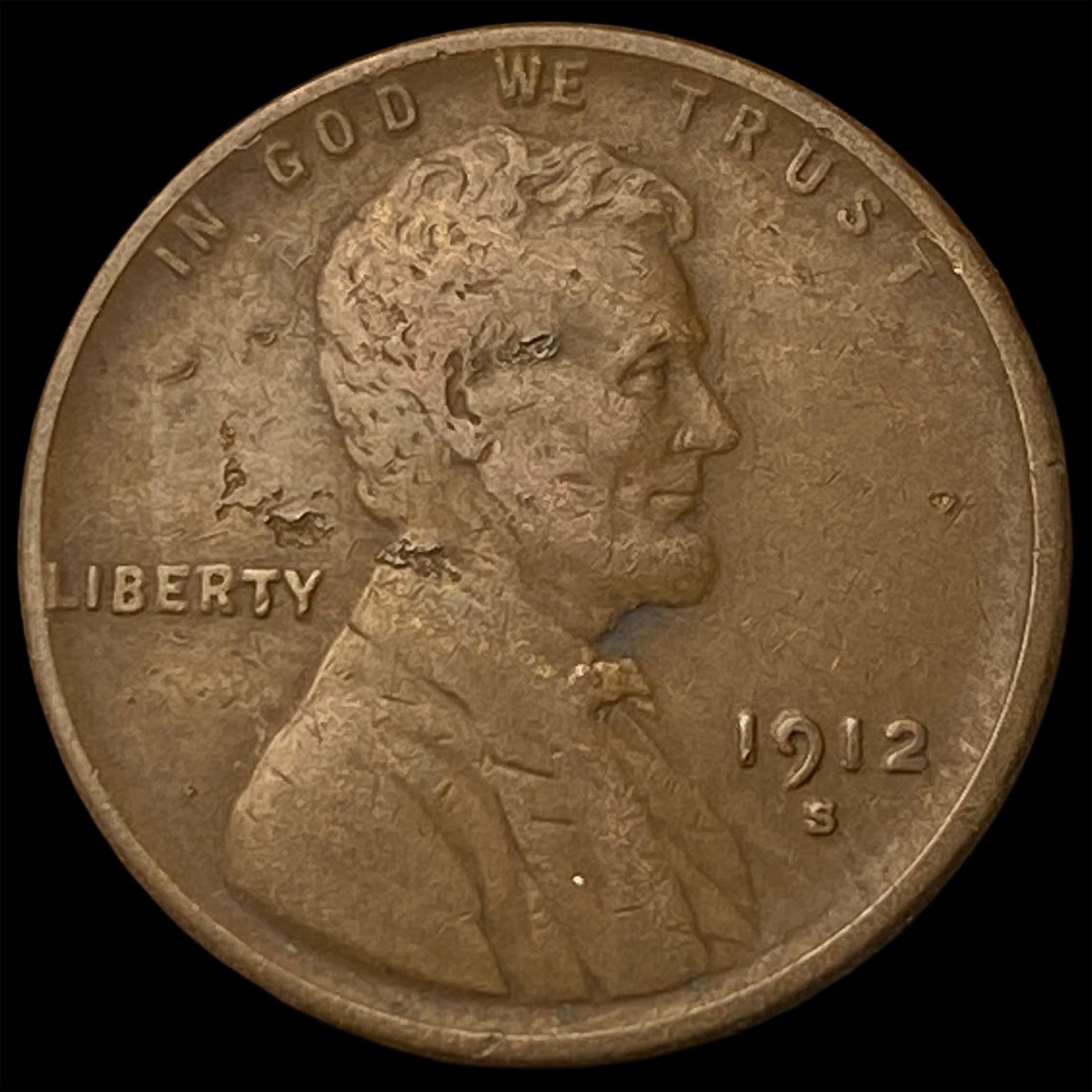 1912-S Lincoln Wheat Cent NEARLY UNCIRCULATED (1 of 2)