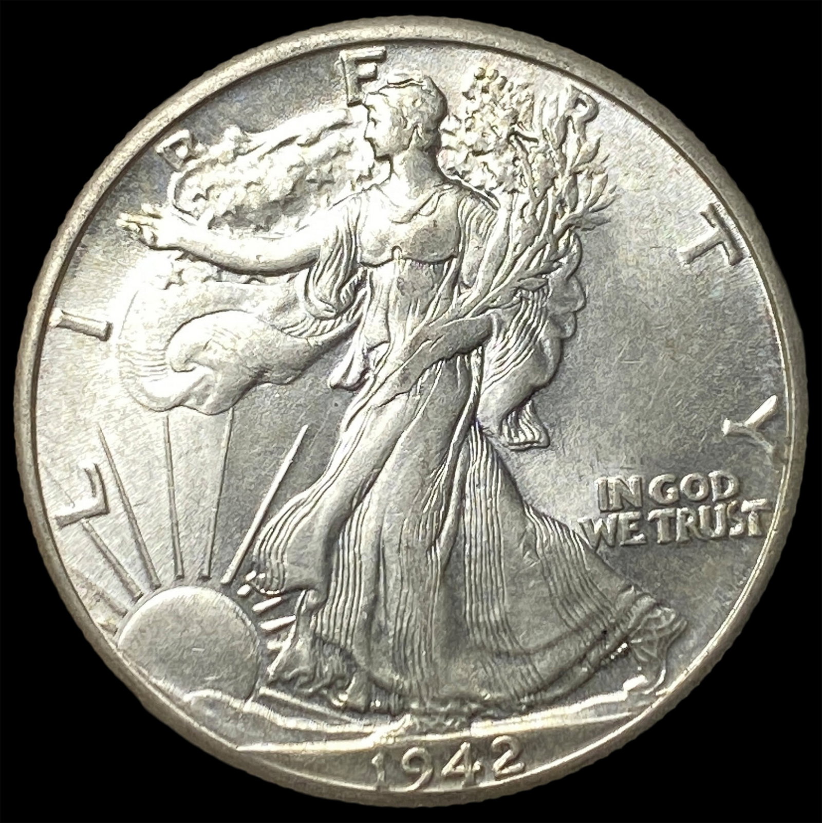 1942 Silver Half Dollar (Walking Liberty) CHOICE BU: 1942 Silver Half Dollar (Walking Liberty) CHOICE BU