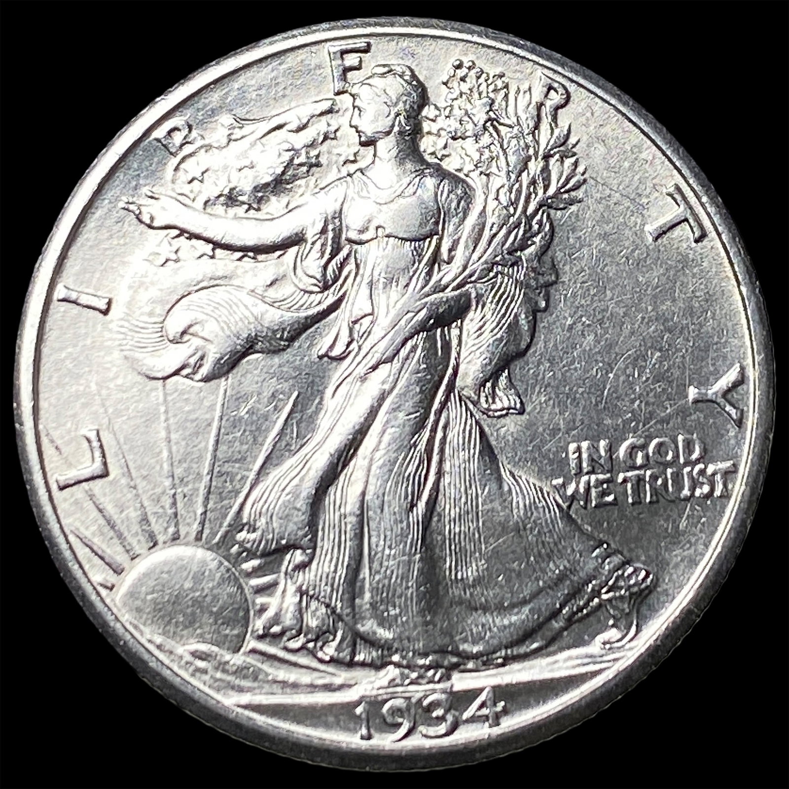1934-S Silver Walking Liberty Half Dollar UNCIRCULATED: 1934-S Silver Walking Liberty Half Dollar UNCIRCULATED