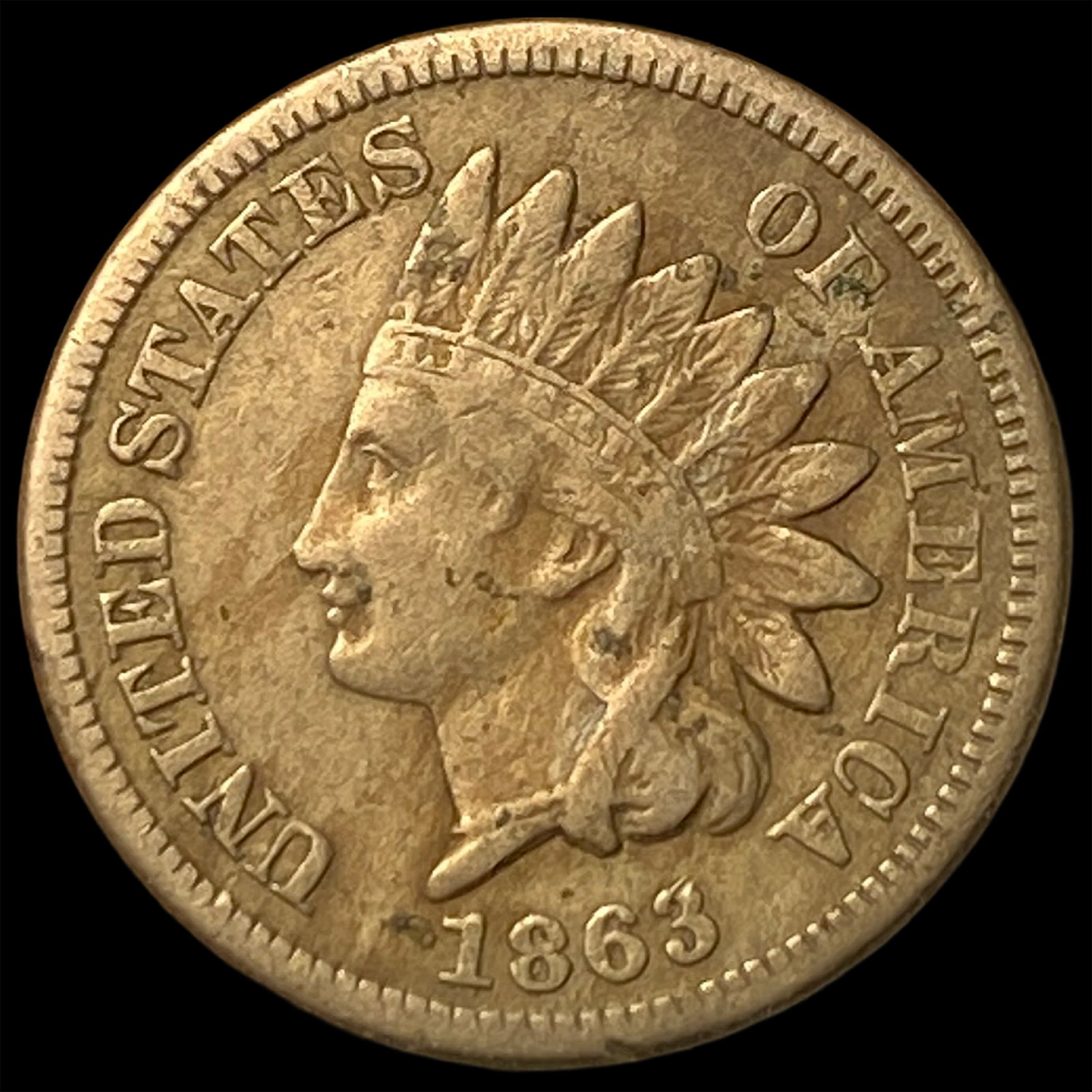 1863 Indian Head Cent ABOUT UNCIRCULATED (1 of 2)