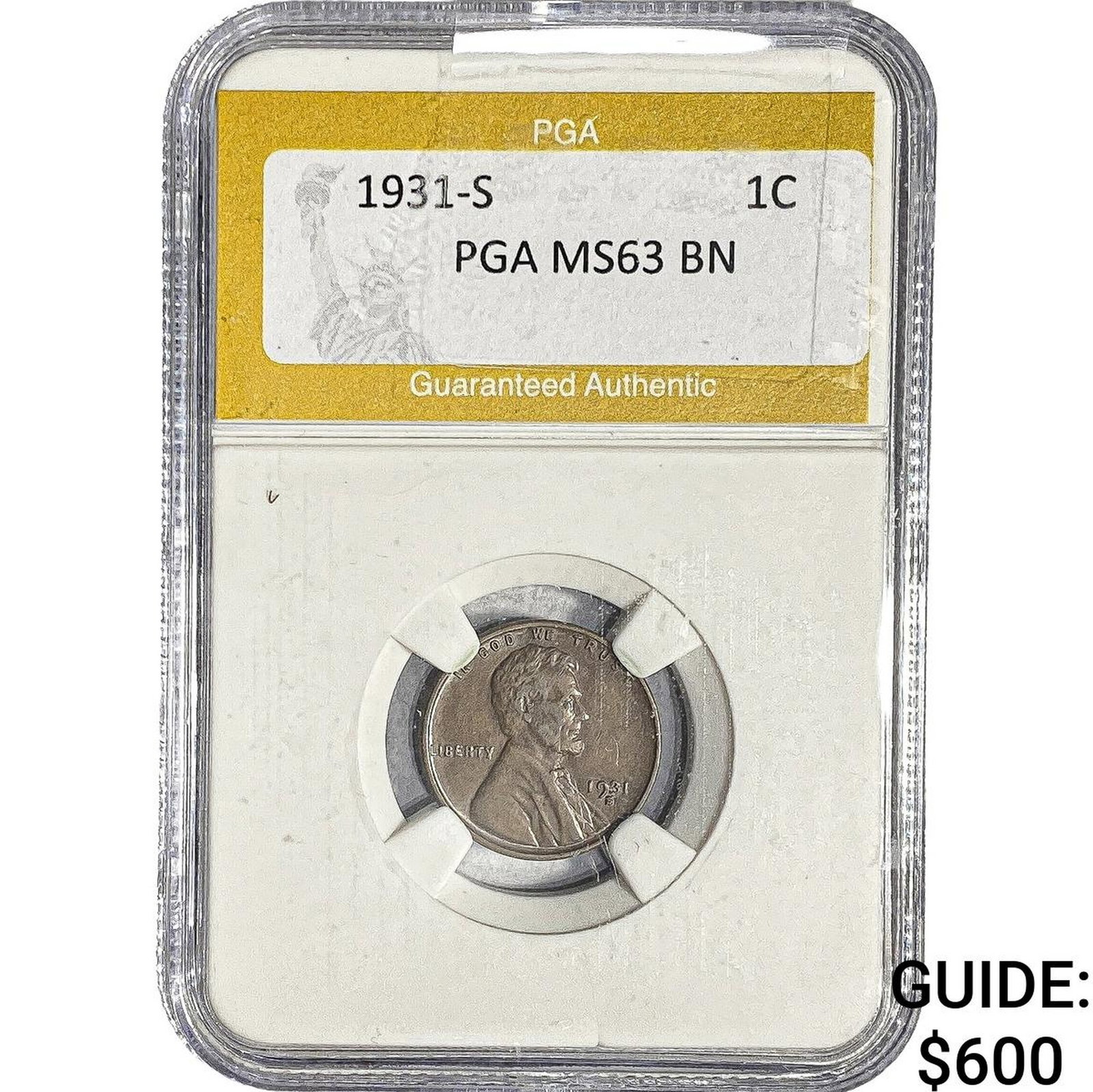1931-S Wheat Cent PGA MS63 BN (1 of 2)