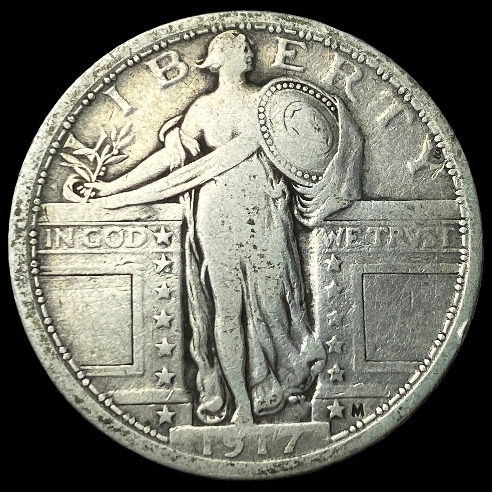 1917 Type 1 Standing Liberty Quarter LIGHTLY CIRCULATED: 1917 Type 1 Standing Liberty Quarter LIGHTLY CIRCULATED