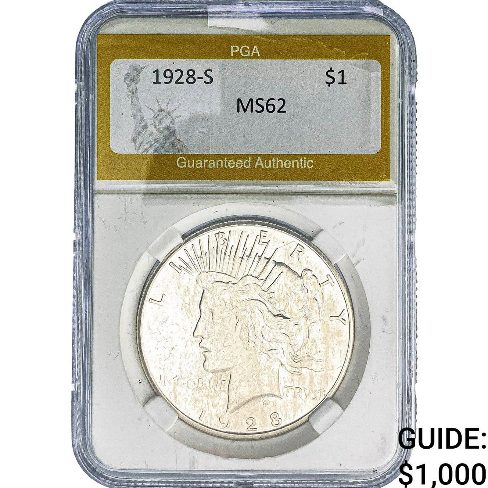 1928-S Silver Peace Dollar PGA MS62 (1 of 2)