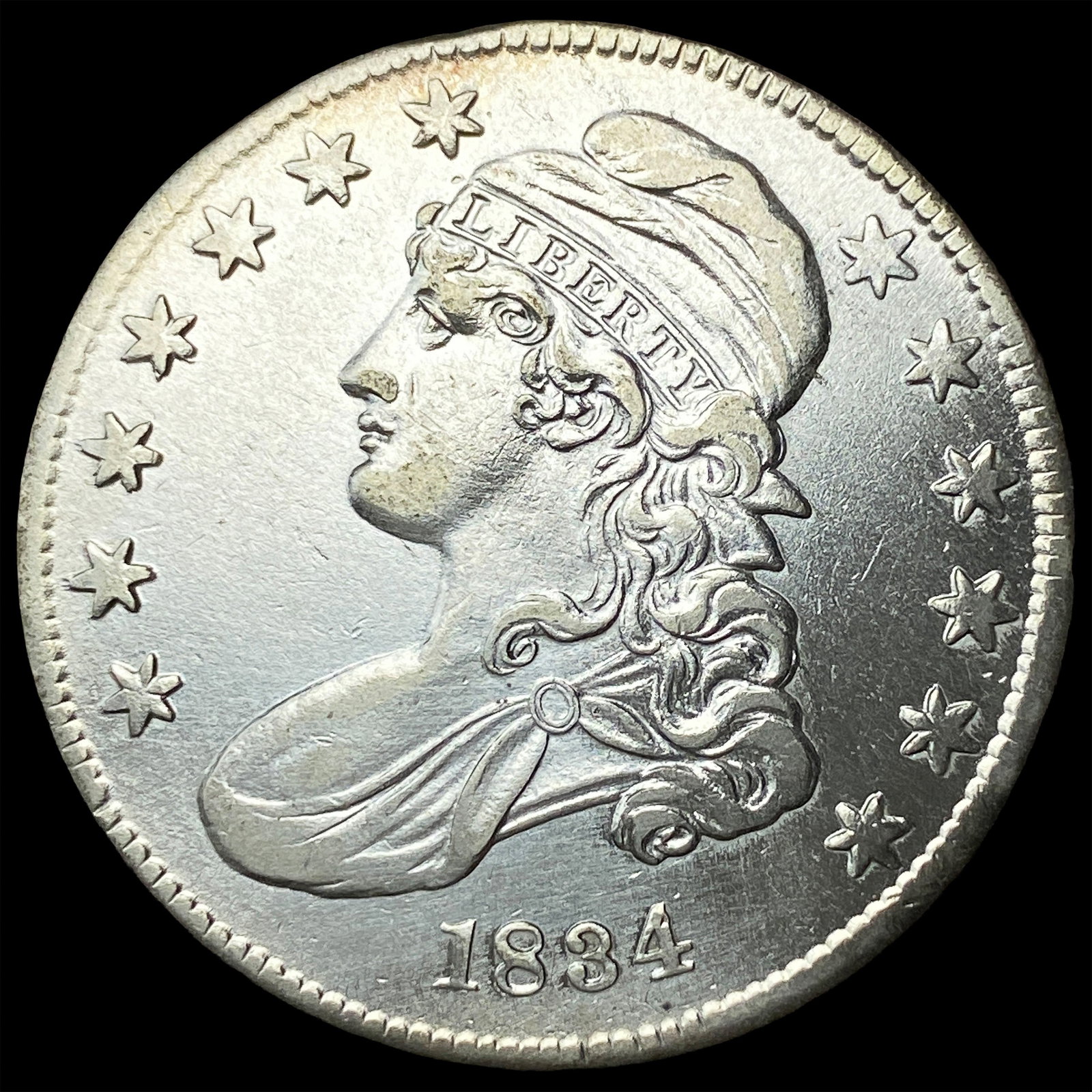 1834 Capped Bust Half Dollar CLOSELY UNCIRCULATED: 1834 Capped Bust Half Dollar CLOSELY UNCIRCULATED