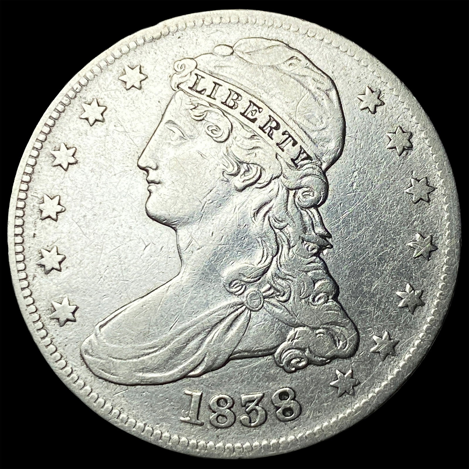 1838 Silver Capped Bust Half Dollar NEARLY UNCIRCULATED (1 of 2)