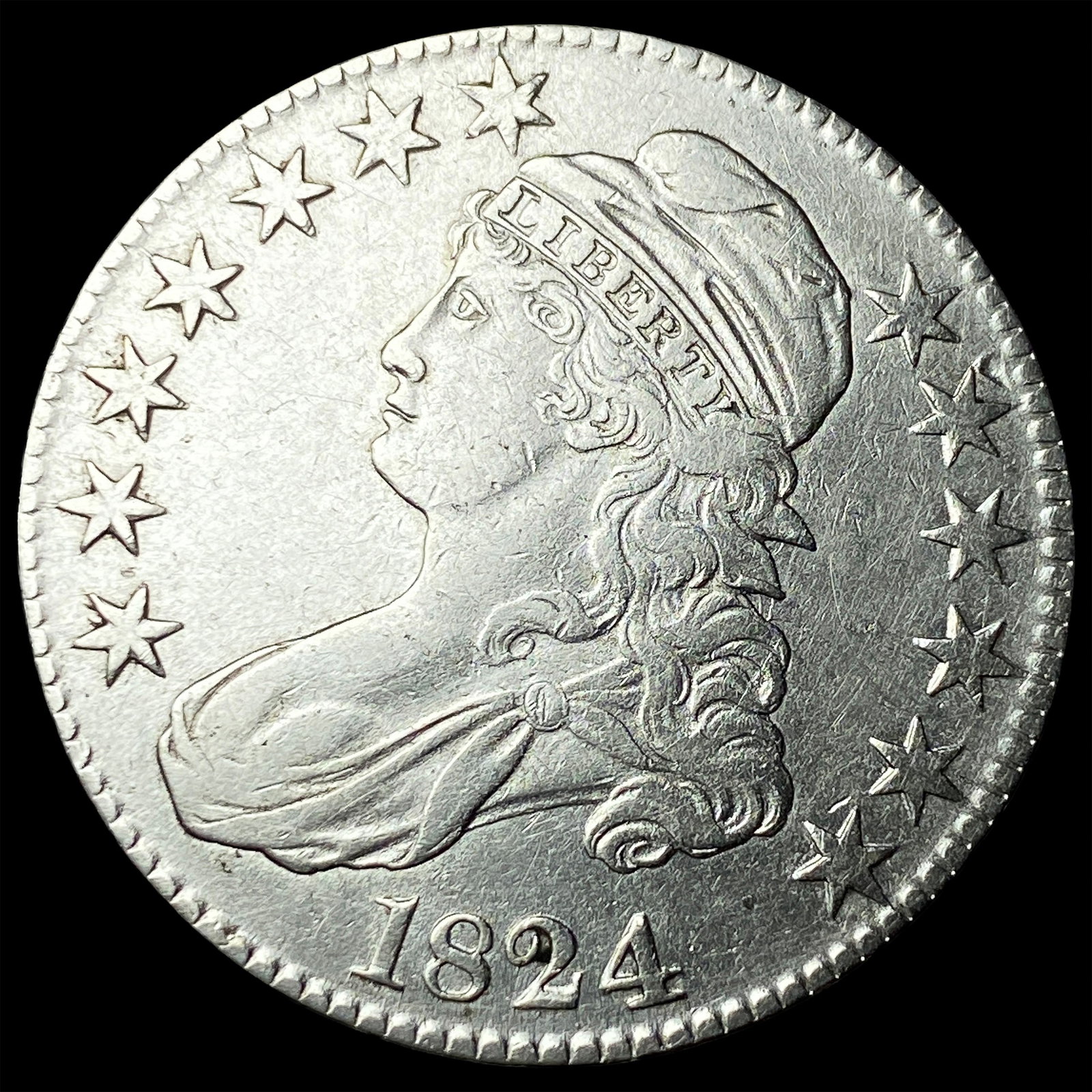 1824 Capped Bust Half Dollar CLOSELY UNCIRCULATED (1 of 2)