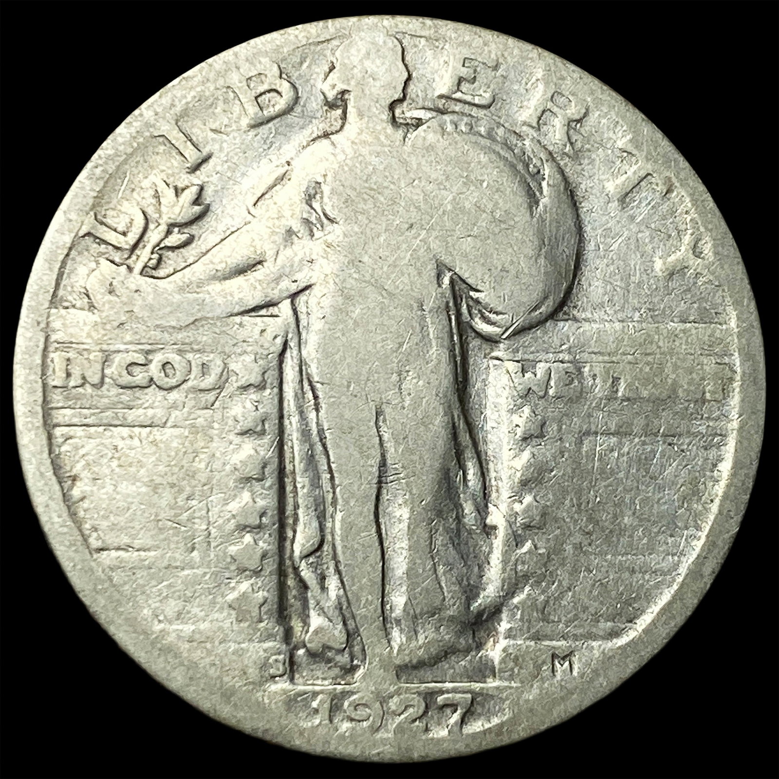 1927-S Silver Standing Liberty Quarter NICELY CIRCULATED: 1927-S Silver Standing Liberty Quarter NICELY CIRCULATED