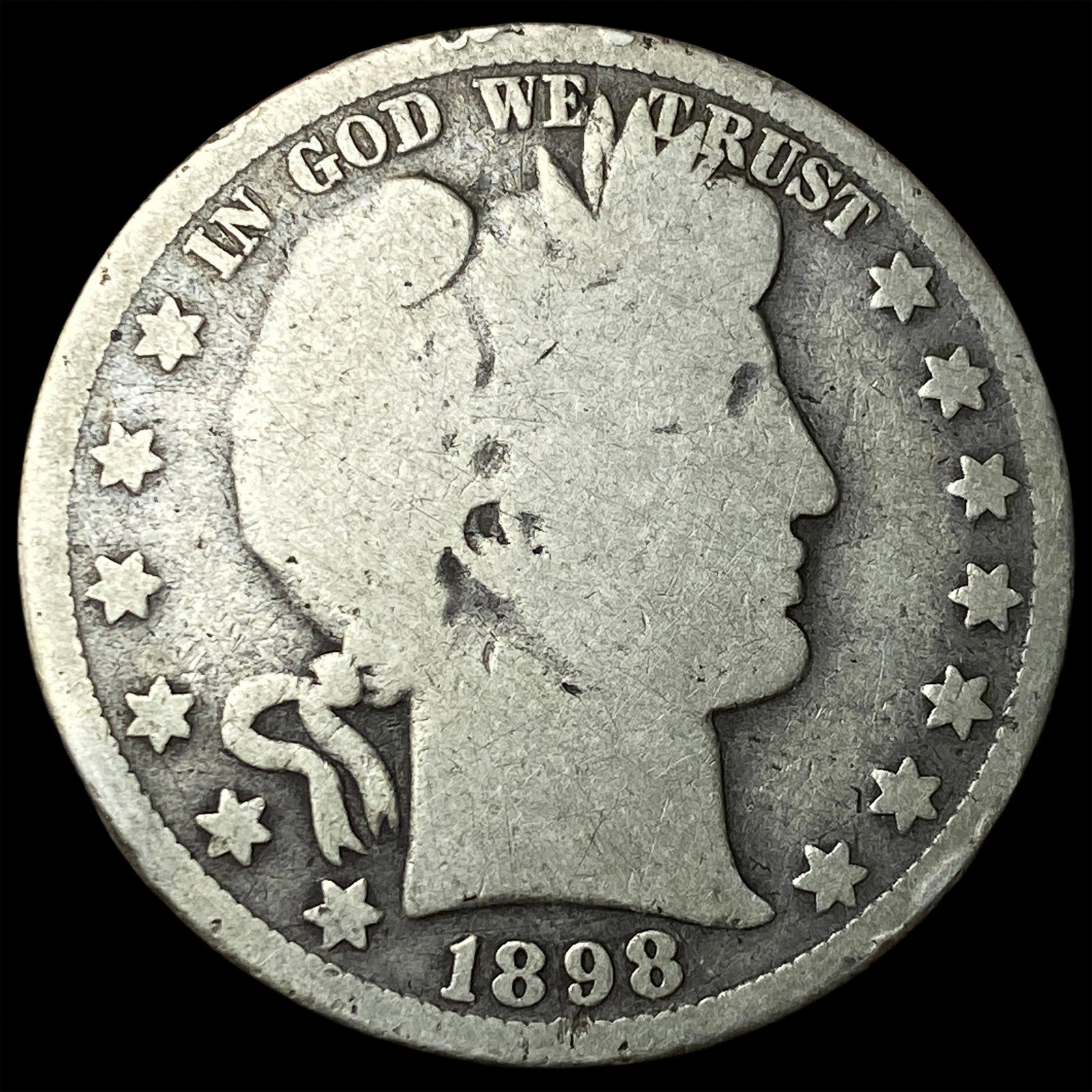 1898-O Silver Barber Half Dollar NICELY CIRCULATED (1 of 2)