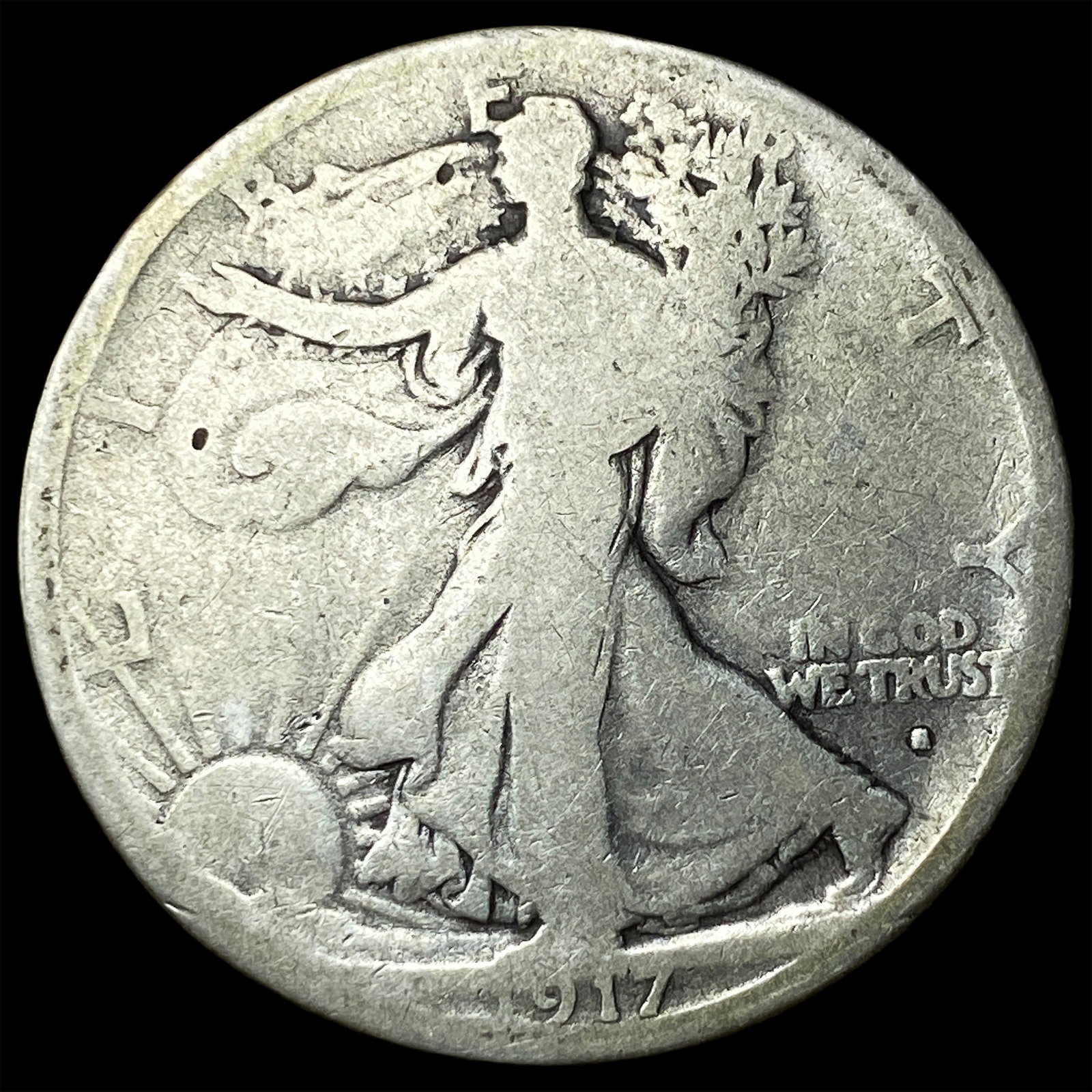 1917-S Silver Walking Liberty Half Dollar NICELY CIRCULATED: 1917-S Silver Walking Liberty Half Dollar NICELY CIRCULATED