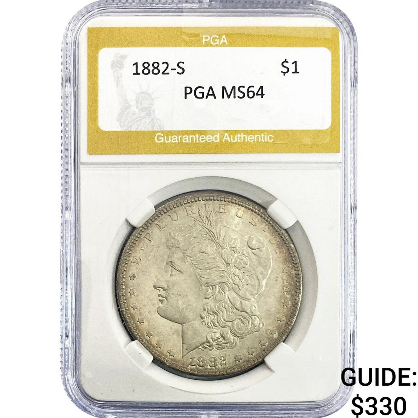 1882-S Morgan Silver Dollar PGA MS64: 1882-S Morgan Silver Dollar PGA MS64