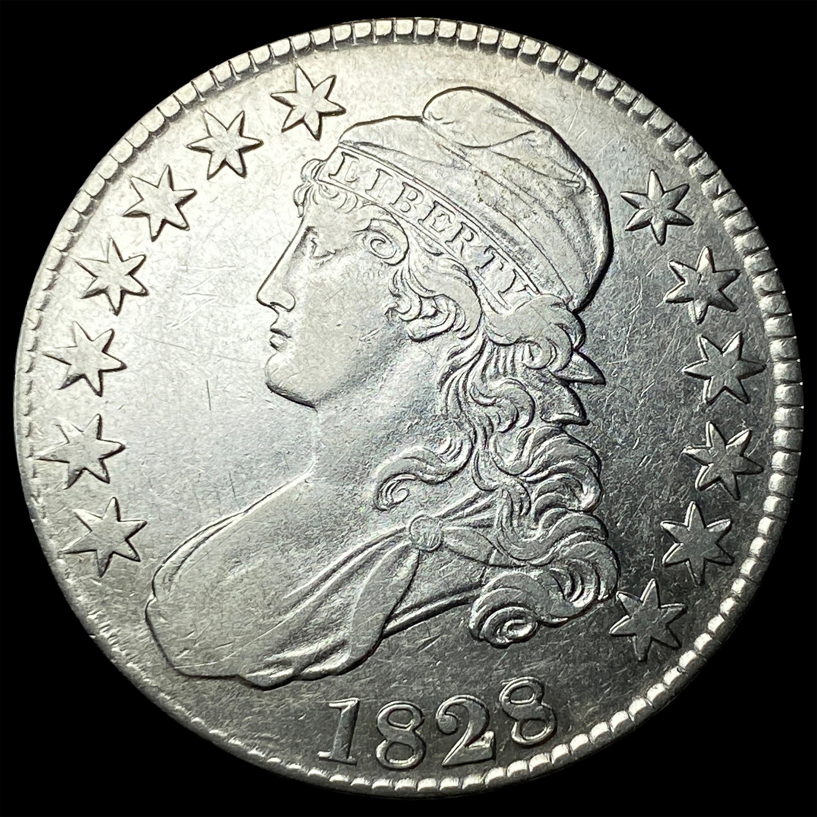 1828 Silver Capped Bust Half Dollar CLOSELY UNCIRCULATED (1 of 2)